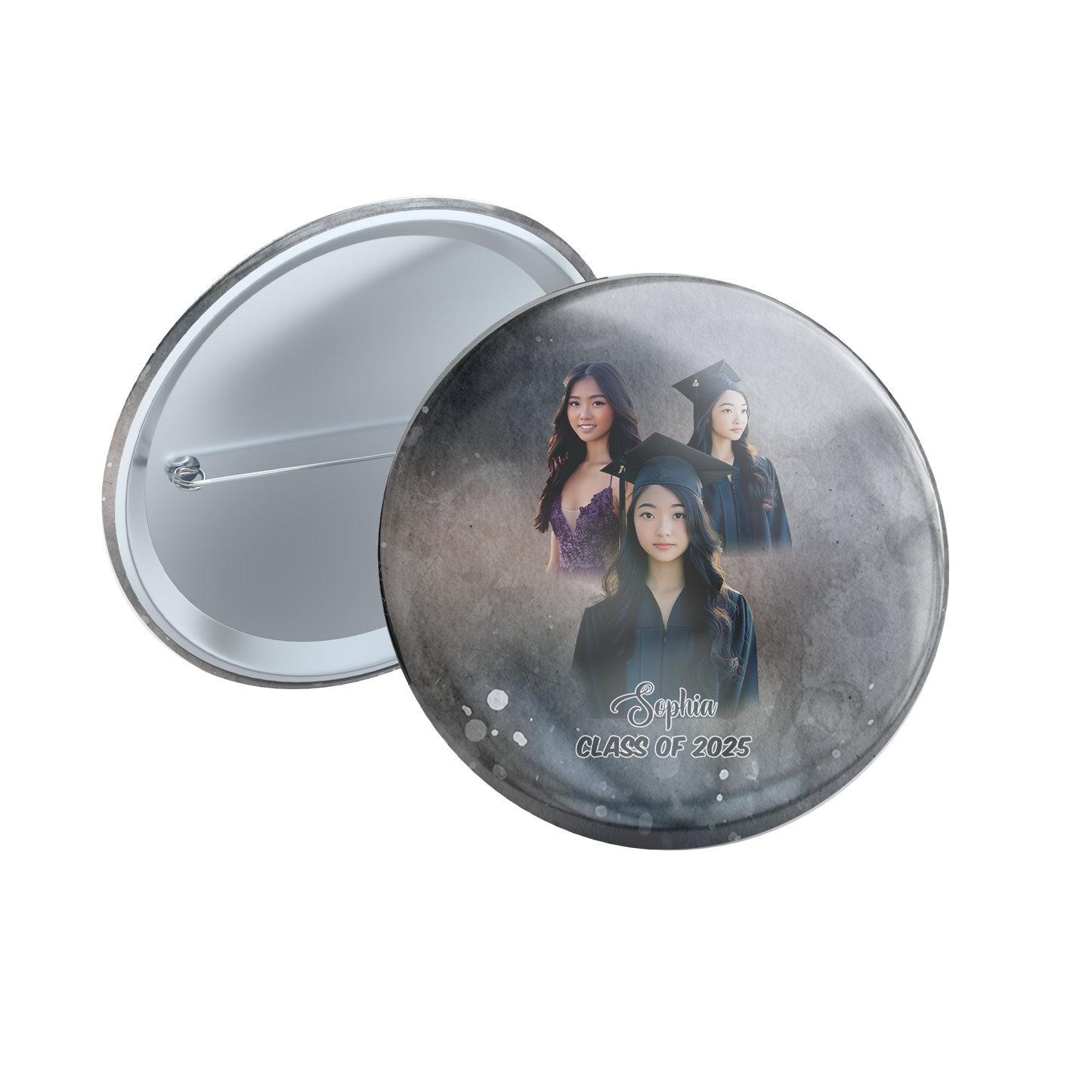 Custom Class Of 2025 Watercolor Graduation Buttons - Set Of 8 🎓