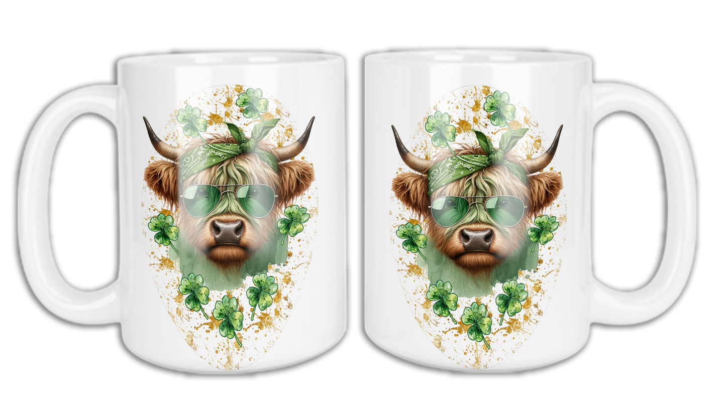 π"Highland Cow" St. Patrick's Day Graphic Mugπ