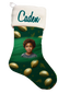 ๐Green Handmade Personalized Football Theme Christmas Stocking - Score Big๐