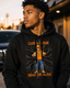 Black "Living Large Dead Or Alive" Halloween Graphic Hoodie π
