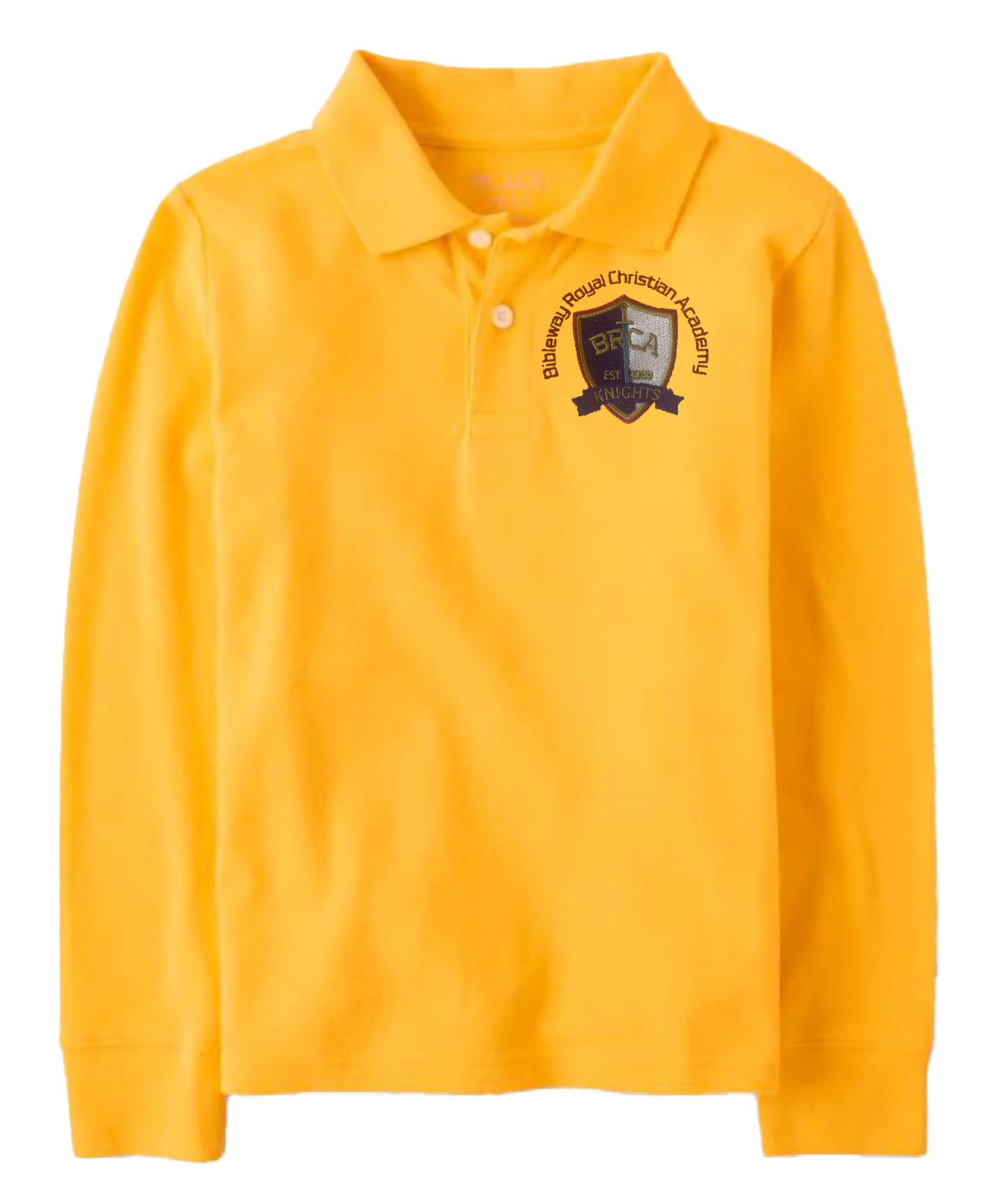 The Children’s Place Boys Long Sleeve Uniform Pique Polo Embroidered with School Logo