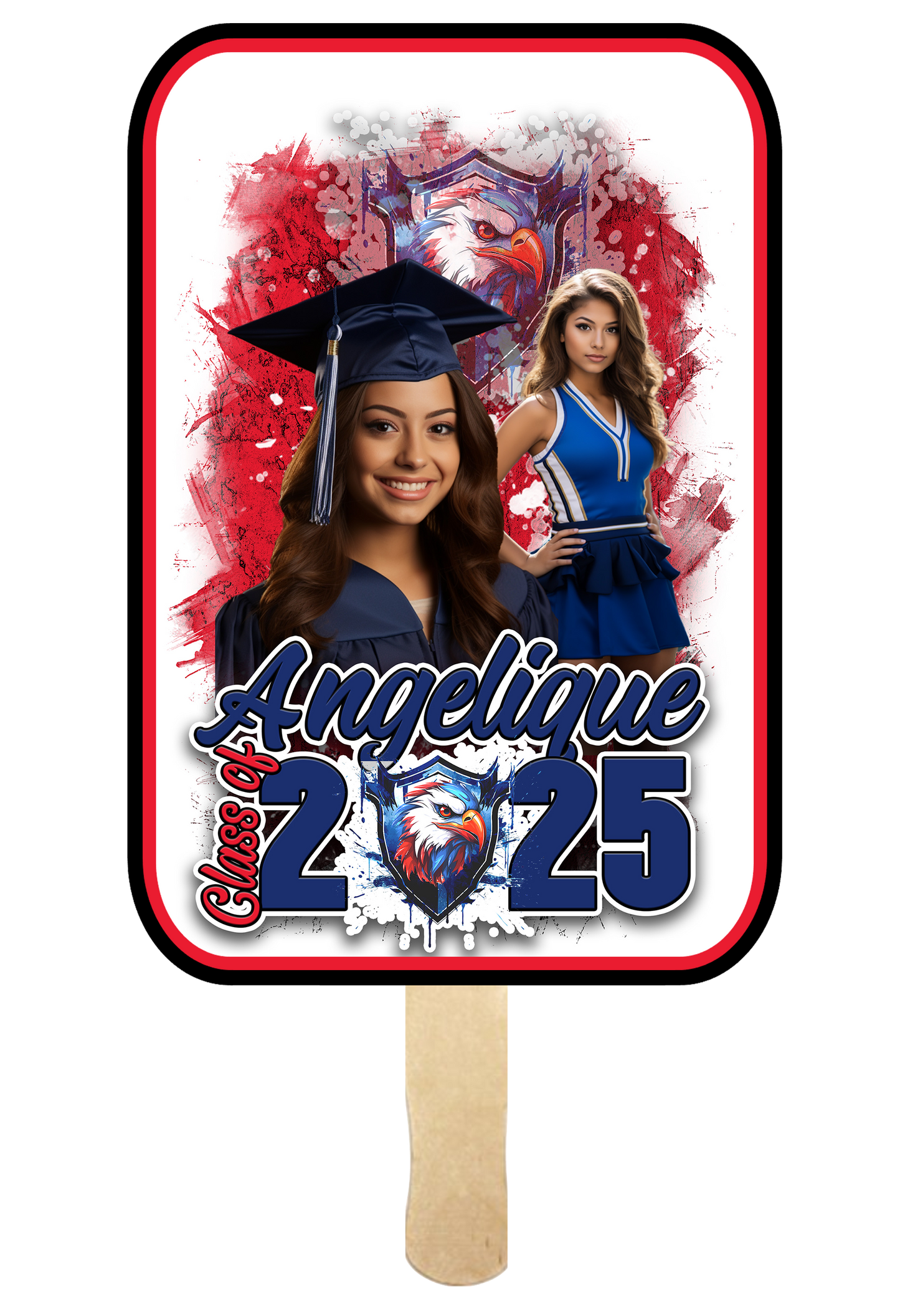 Custom Class Of 2025 Grunge Graduation Fans - Set Of 8🎓