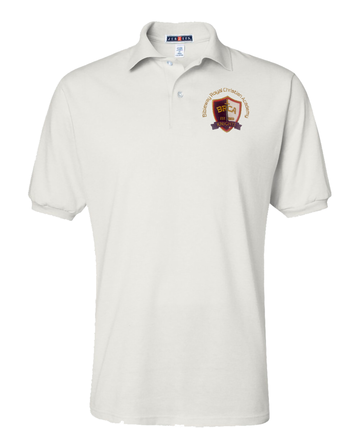 Jerzees Unisex 437 Spotshield Polo with Embroidered BRCA School Logo - Student