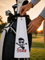 Personalized Rock Star Skull Golf Towel | Custom Embroidered Golf Bag Towel