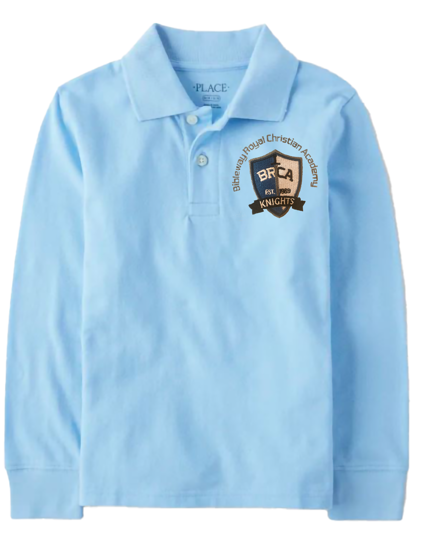 The Children’s Place Boys Long Sleeve Uniform Pique Polo Embroidered with School Logo