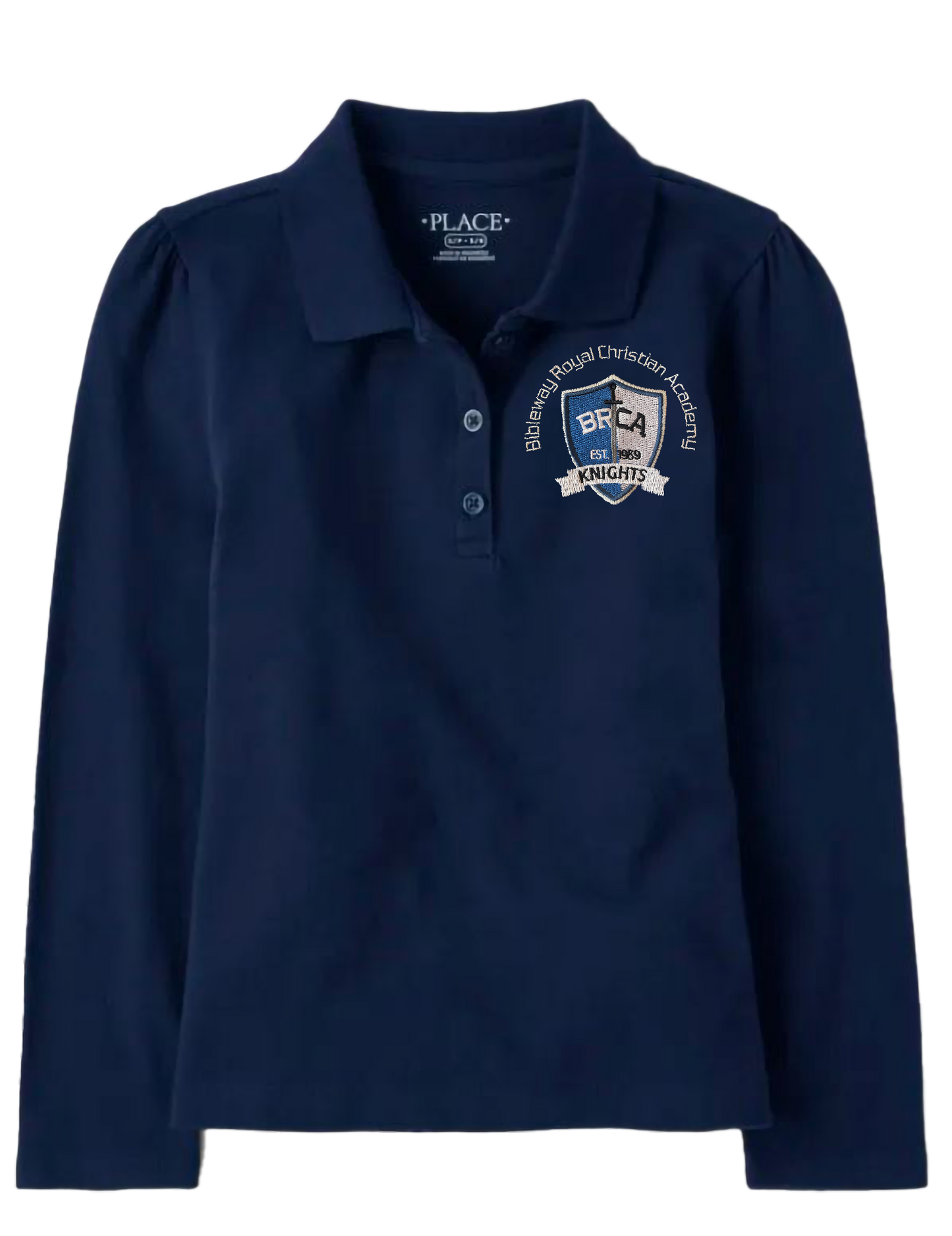The Children’s Place Boys Long Sleeve Uniform Pique Polo Embroidered with School Logo