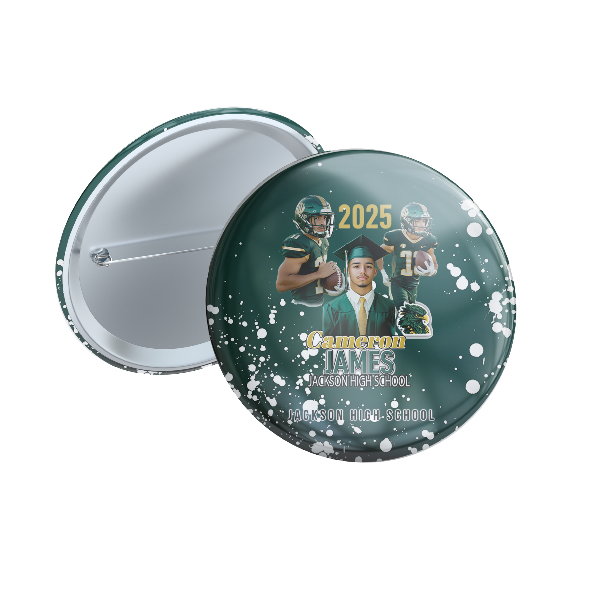 Custom Class Of 2025 Senior Vibes Graduation Buttons-Set Of 8 🎓