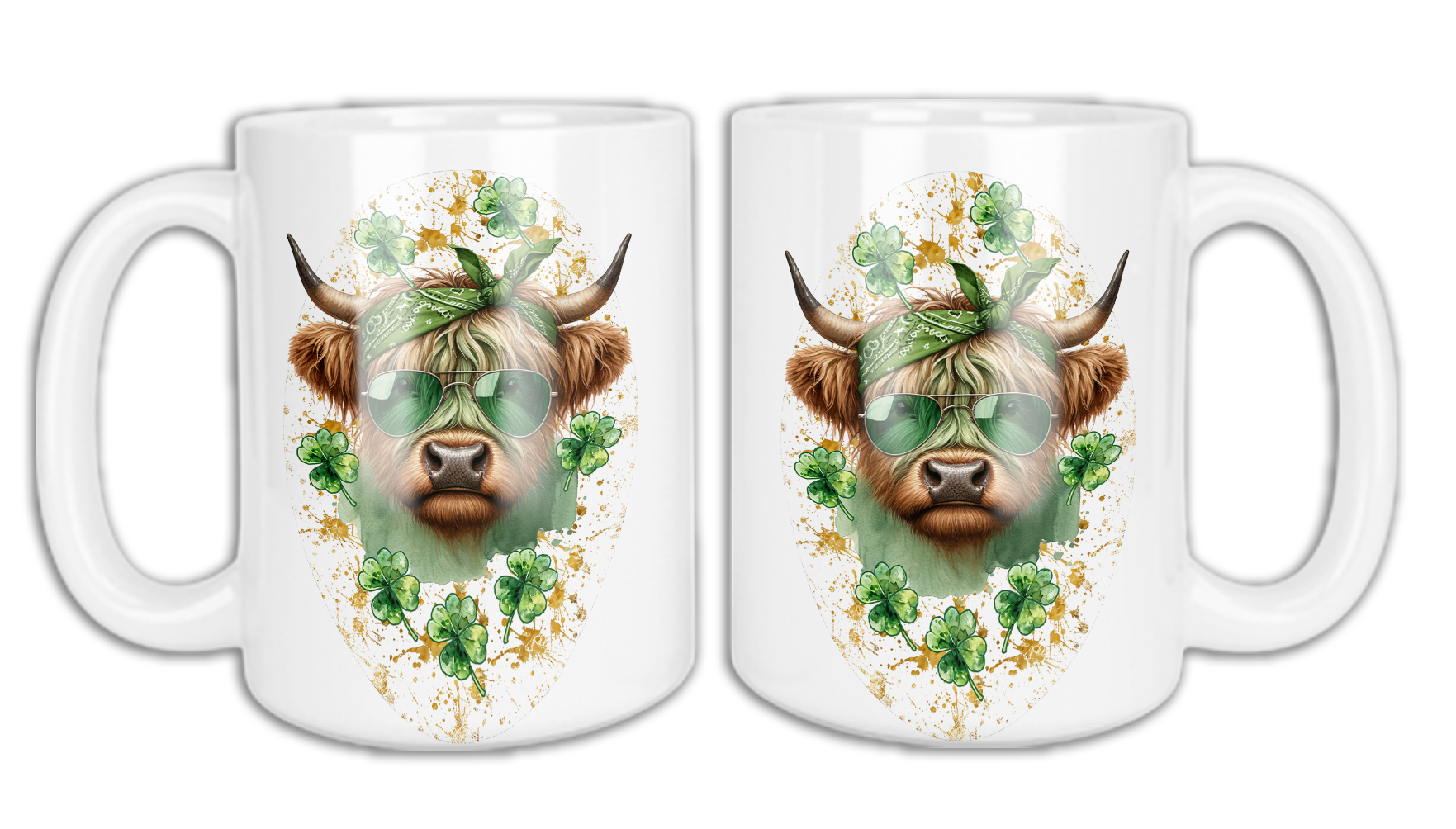 🍀"Highland Cow" St. Patrick's Day Graphic Mug🍀