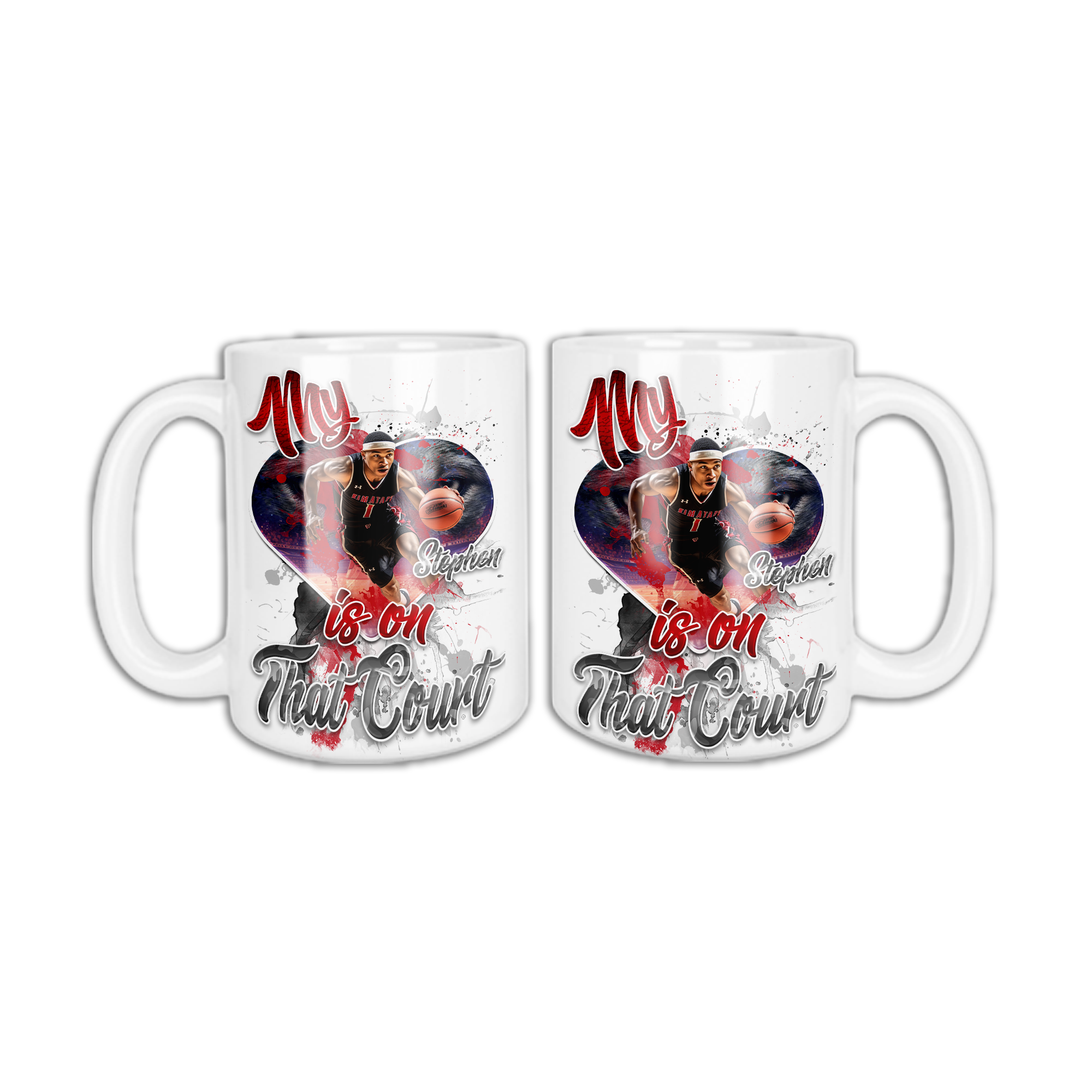 🎉Personalized My Heart Is On That Court Graphic Ceramic Mug #2🎉