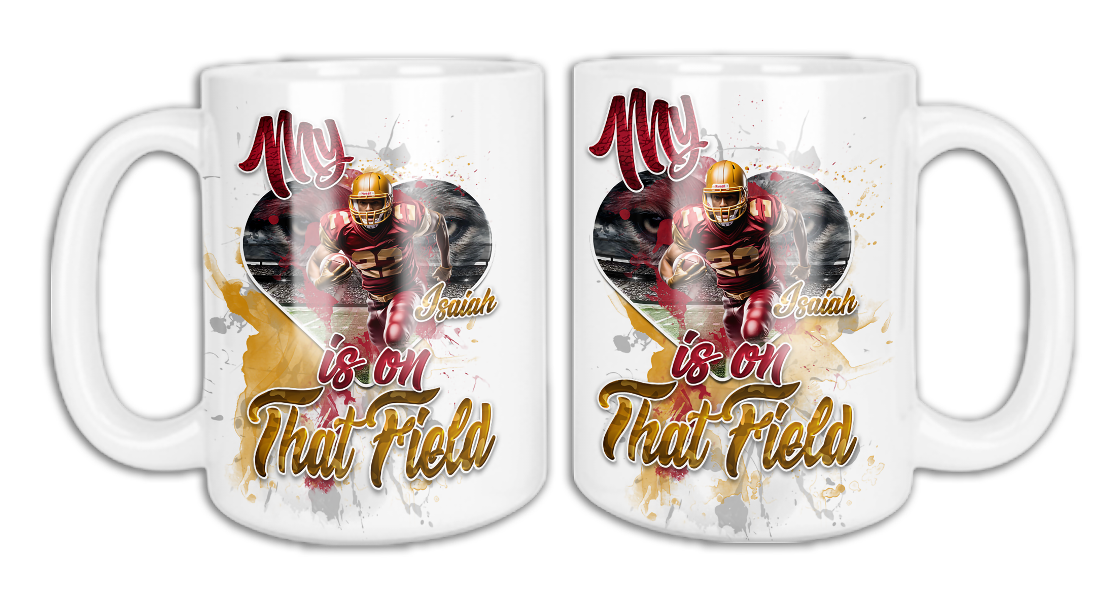 🎉Personalized My Heart Is On That Field Graphic Ceramic Mug🎉