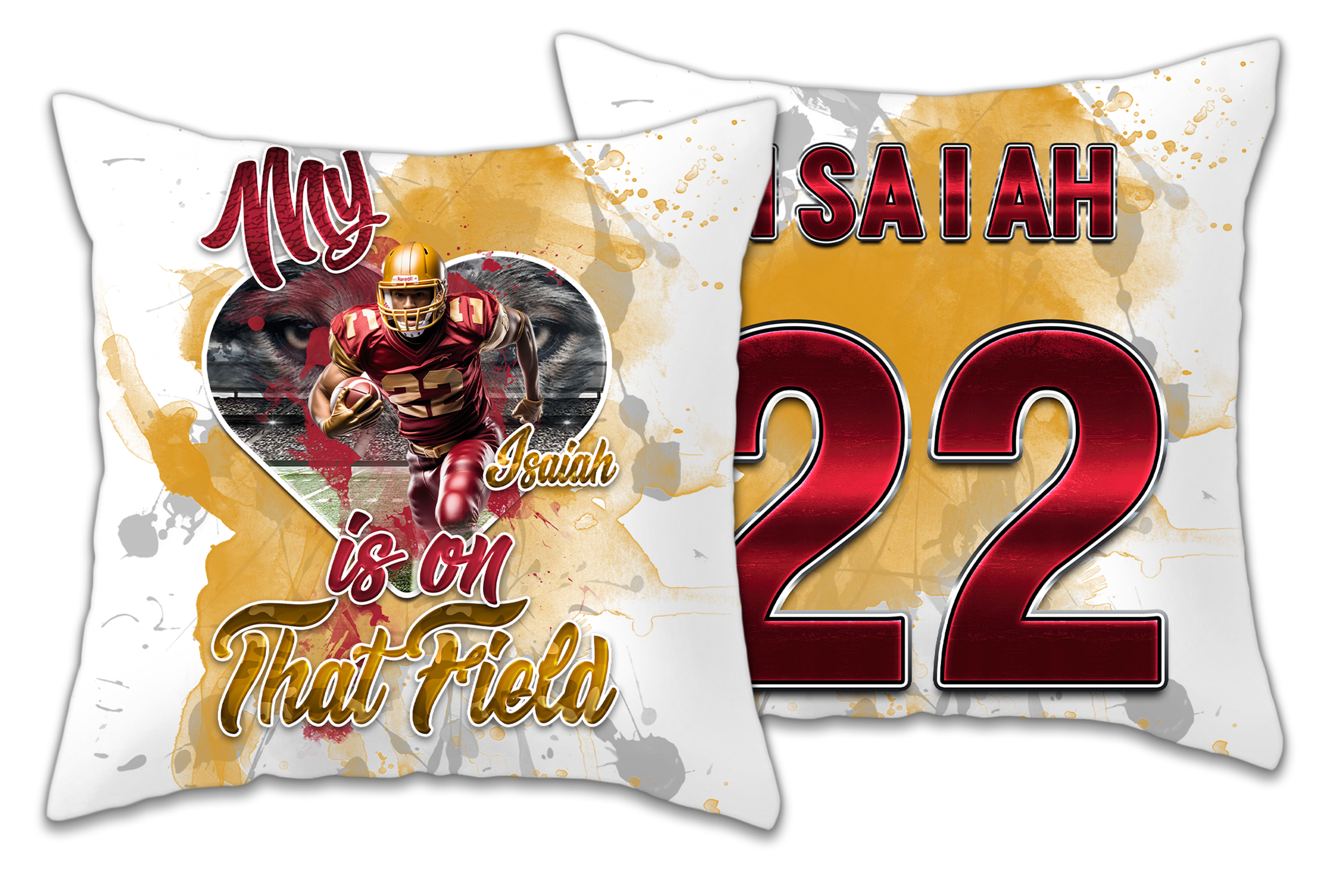 🎉Personalized "My Heart Is On That Field" Graphic Pillow🎉 Main image
