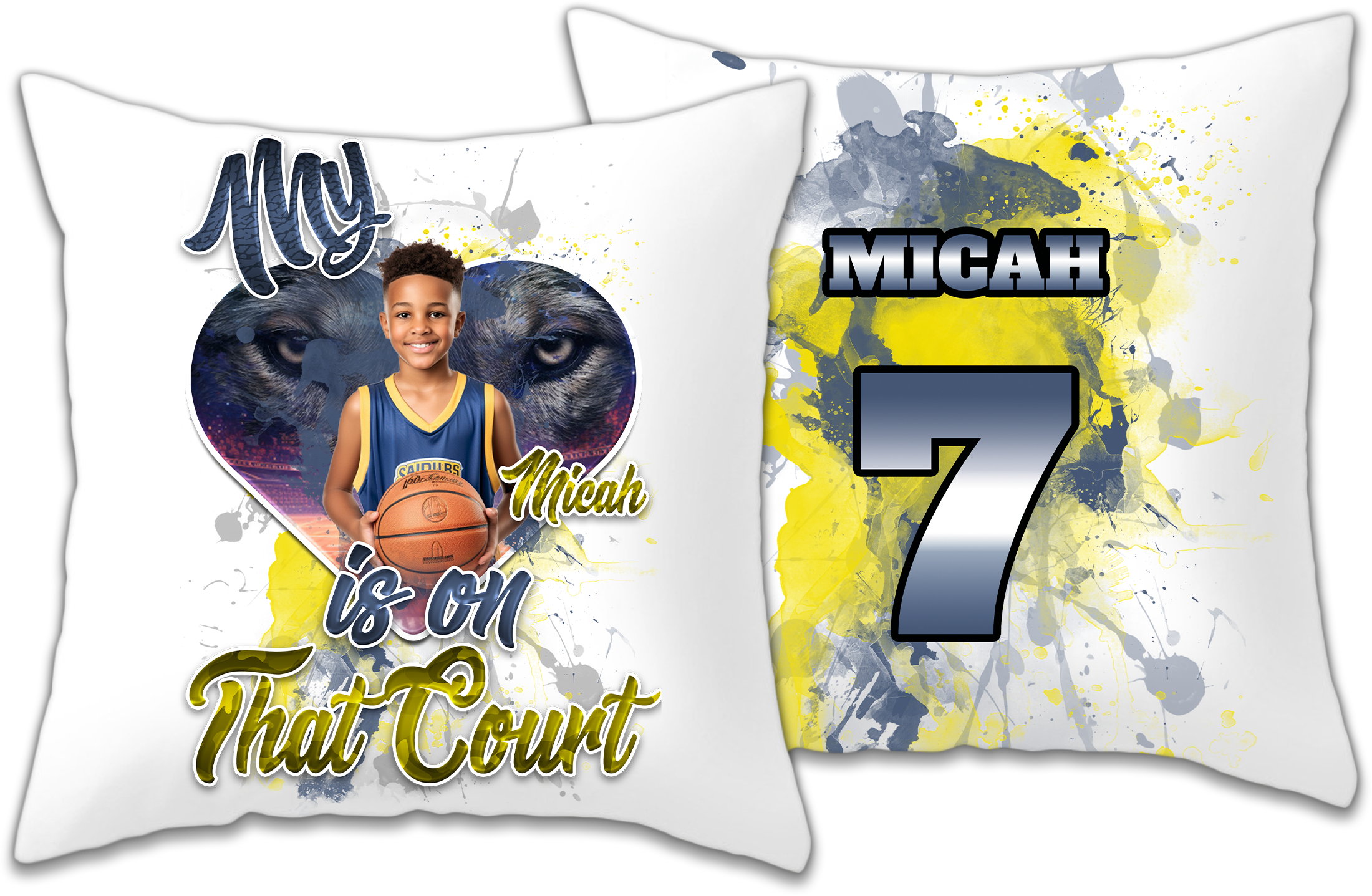 🎉Personalized My Heart Is On That Court Graphic Pillow🎉 Main image