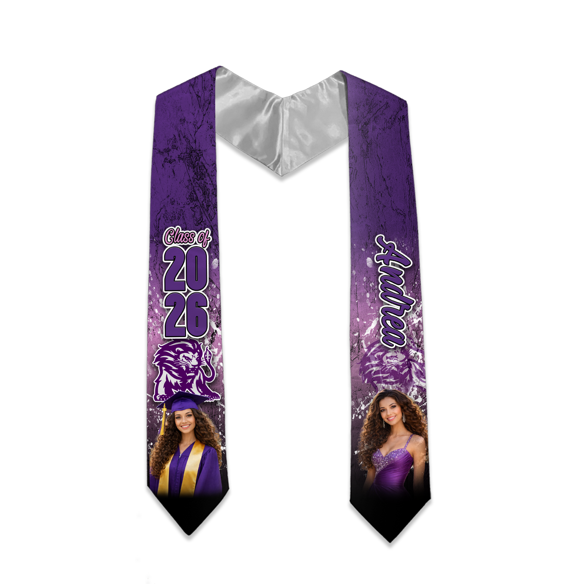 Custom Class Of 2026 Grunge Graduation Stole - V2