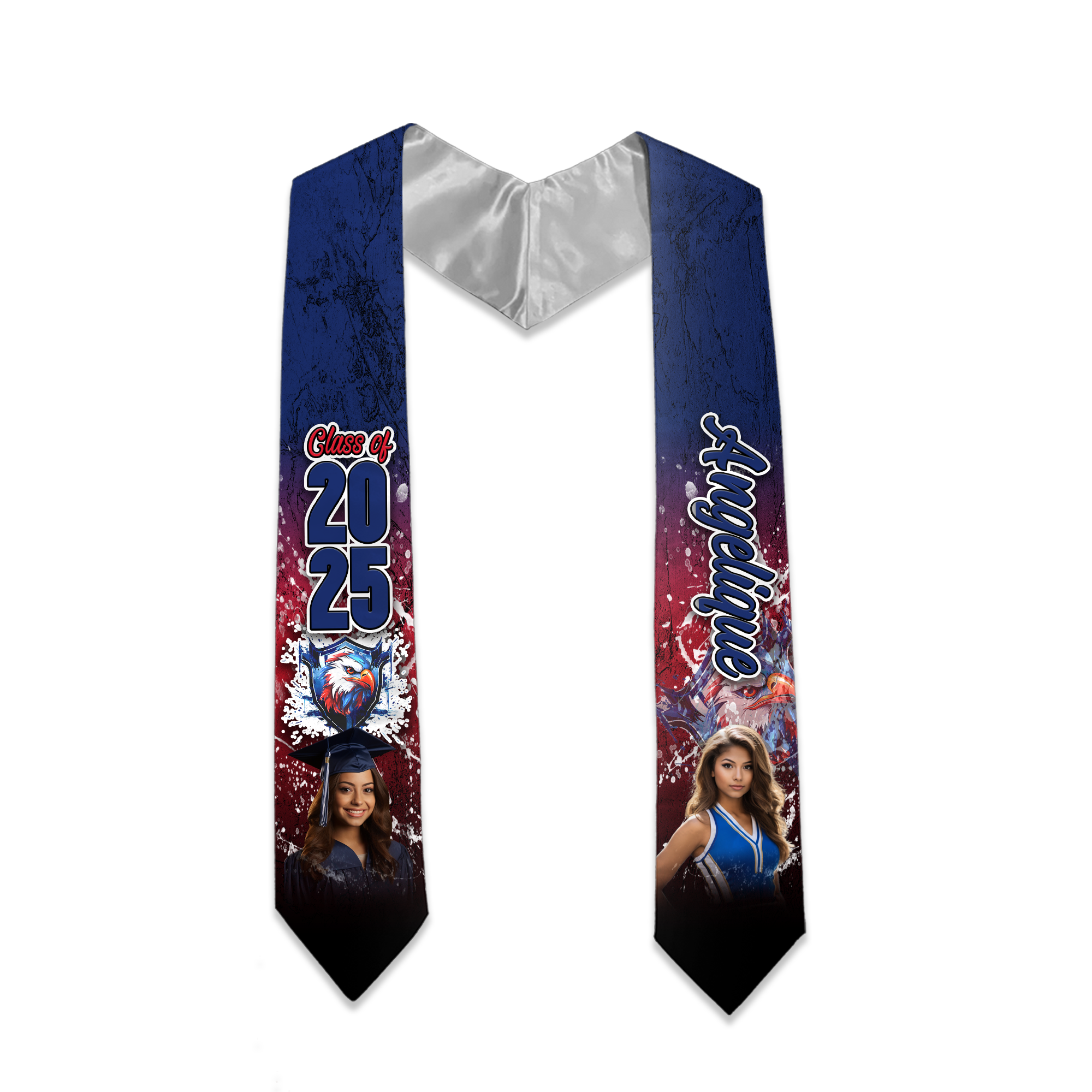 Custom Class Of 2025 Grunge Graduation Stole Main image