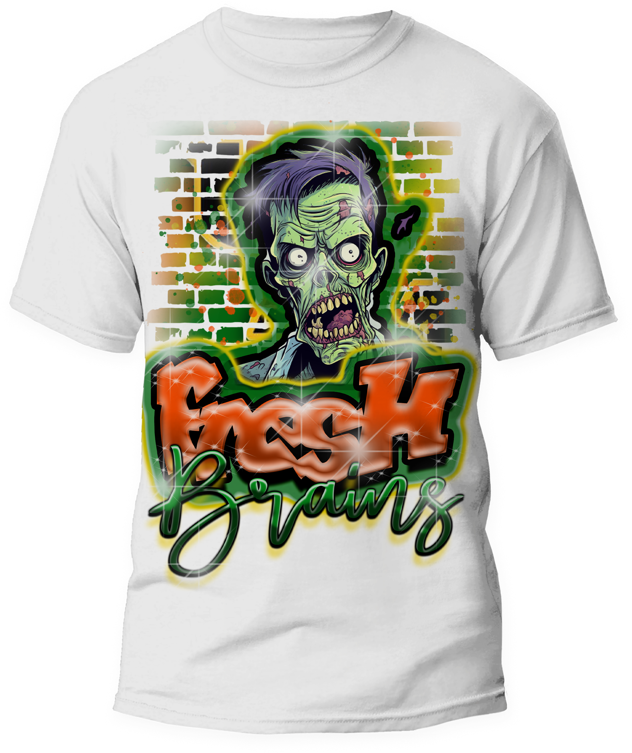 Fresh Brains" Halloween Graphic T-Shirt - For You and Your Family🎉