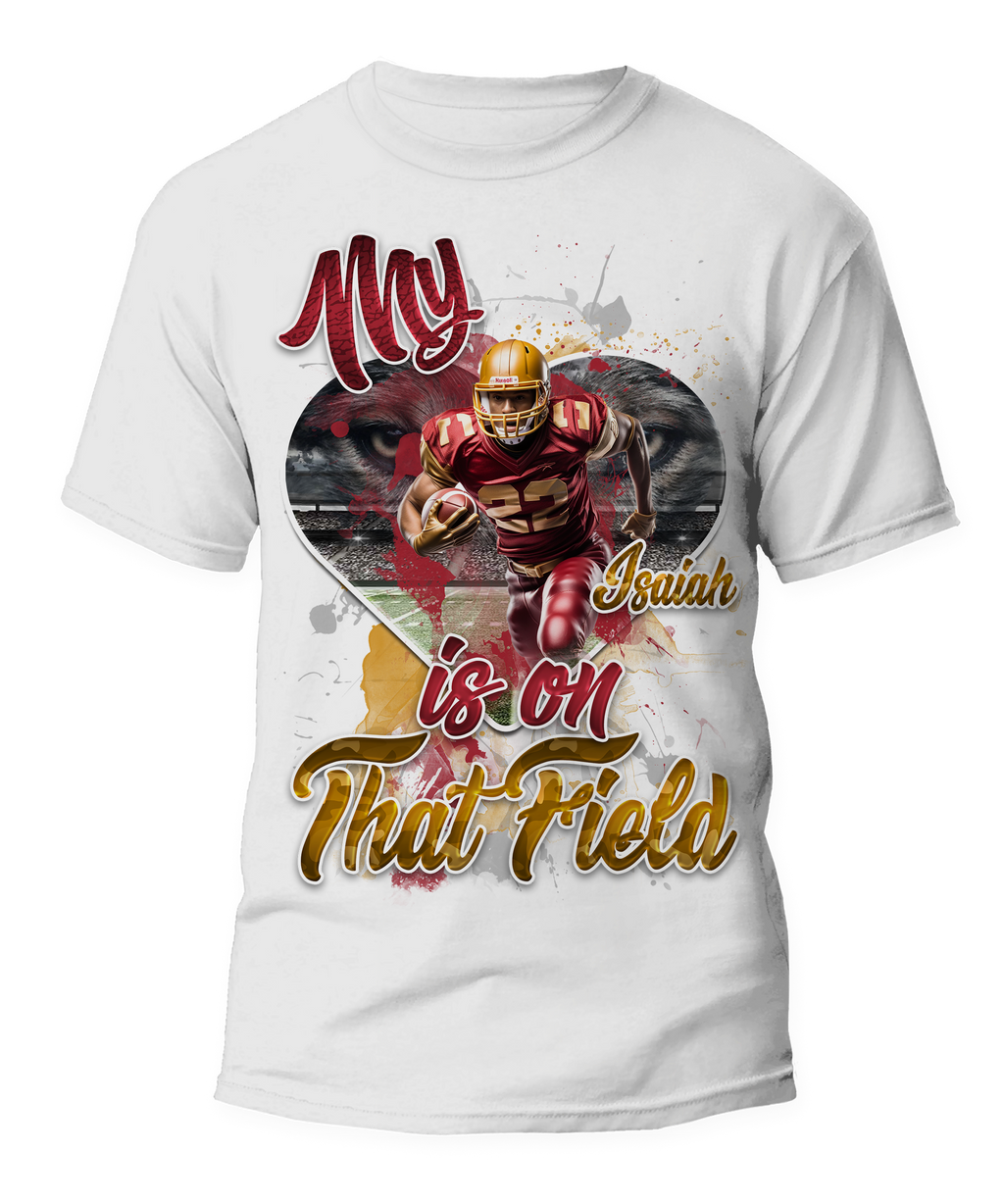 🎉Personalized "My Heart Is On That Field" Football Graphic T-Shirt - For You and Your Family🎉