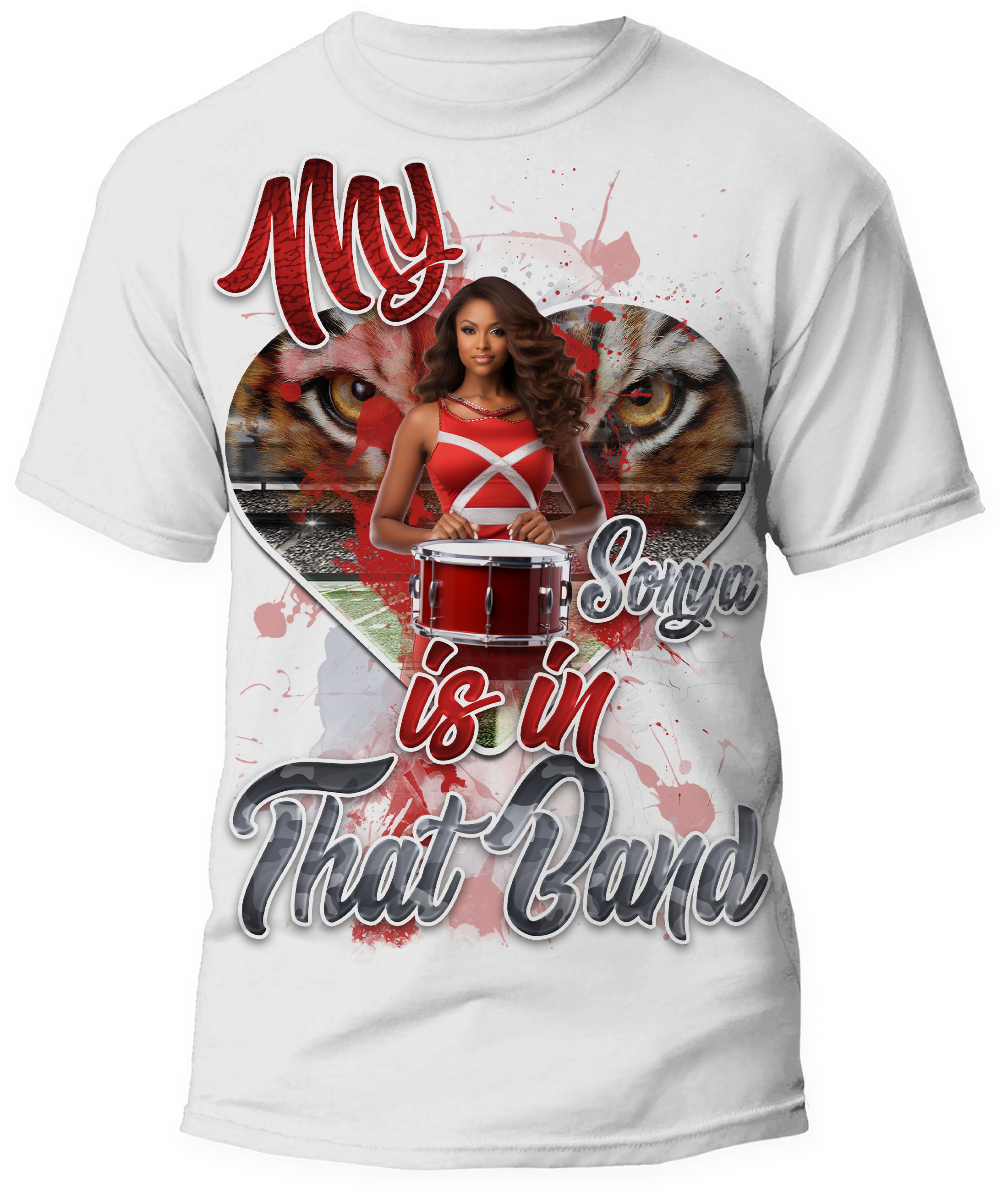 🎉Personalized "My Heart Is In That Band" Graphic T-Shirt - For You and Your Family🎉 #2 Main image