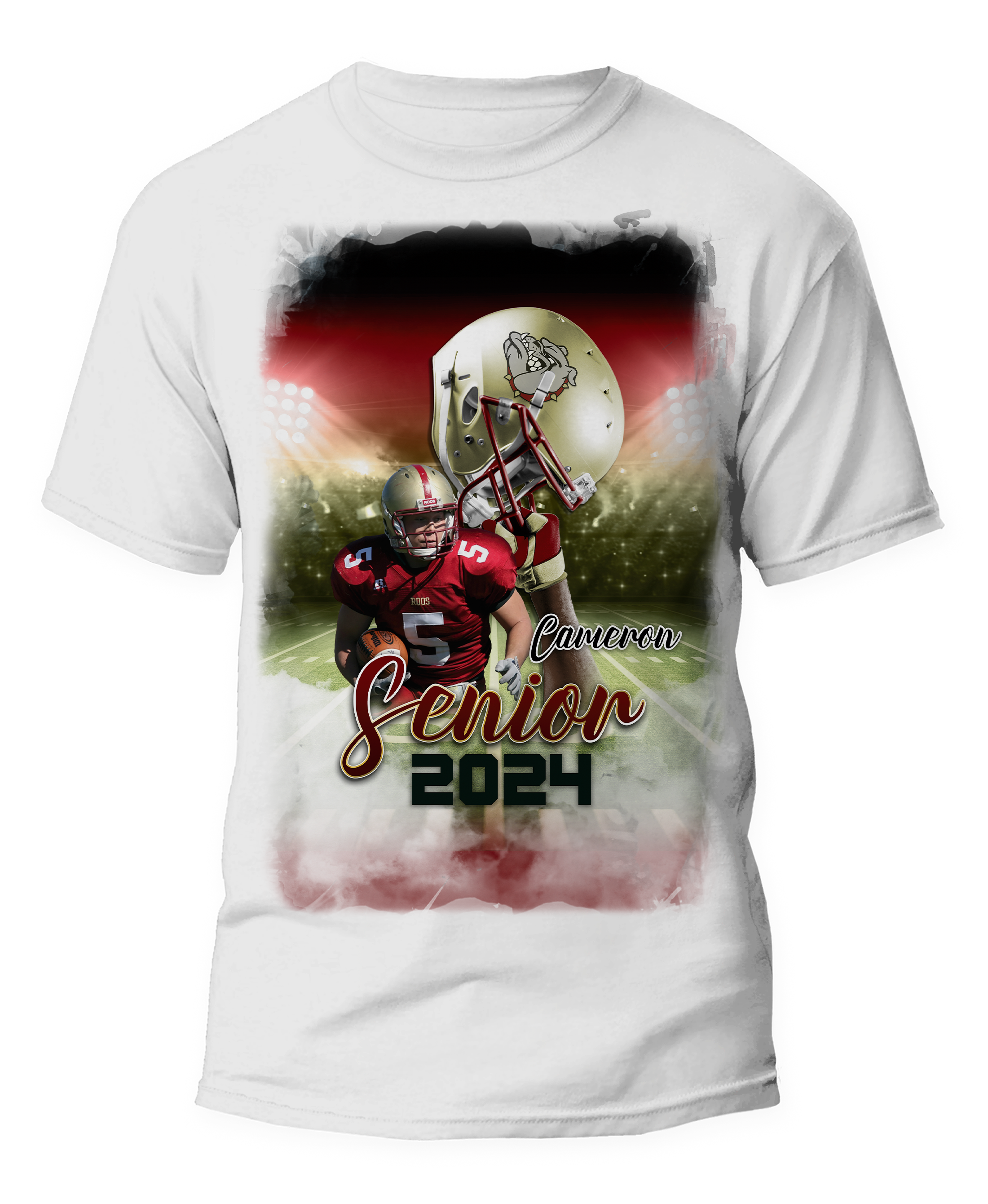 🎉Custom Team Football Helmet Theme Graphic T-Shirt - For You and Your Family 🎉 Main image