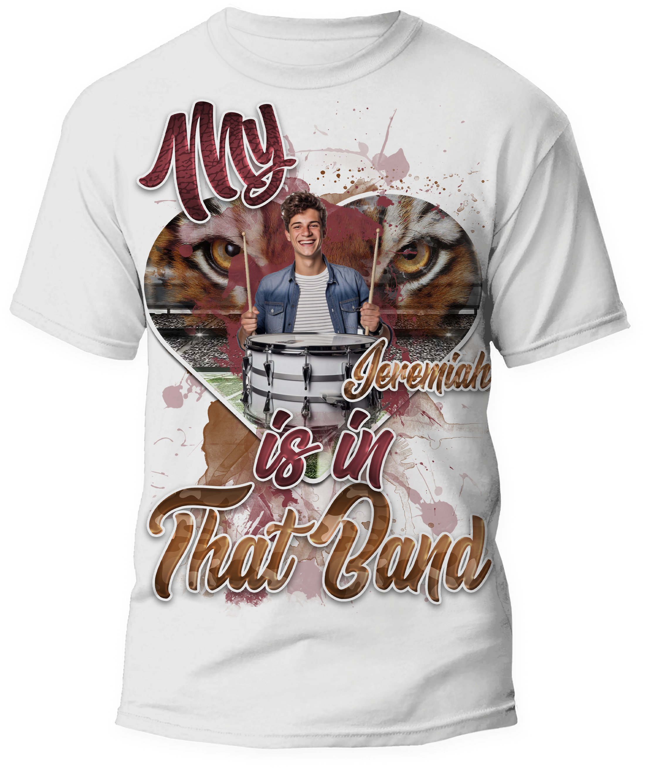 🎉Personalized "My Heart Is In That Band" Graphic T-Shirt - For You and Your Family🎉