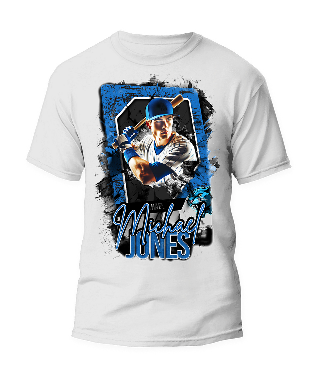 Custom Baseball Star Card Tee – Personalized Player Graphic Shirt