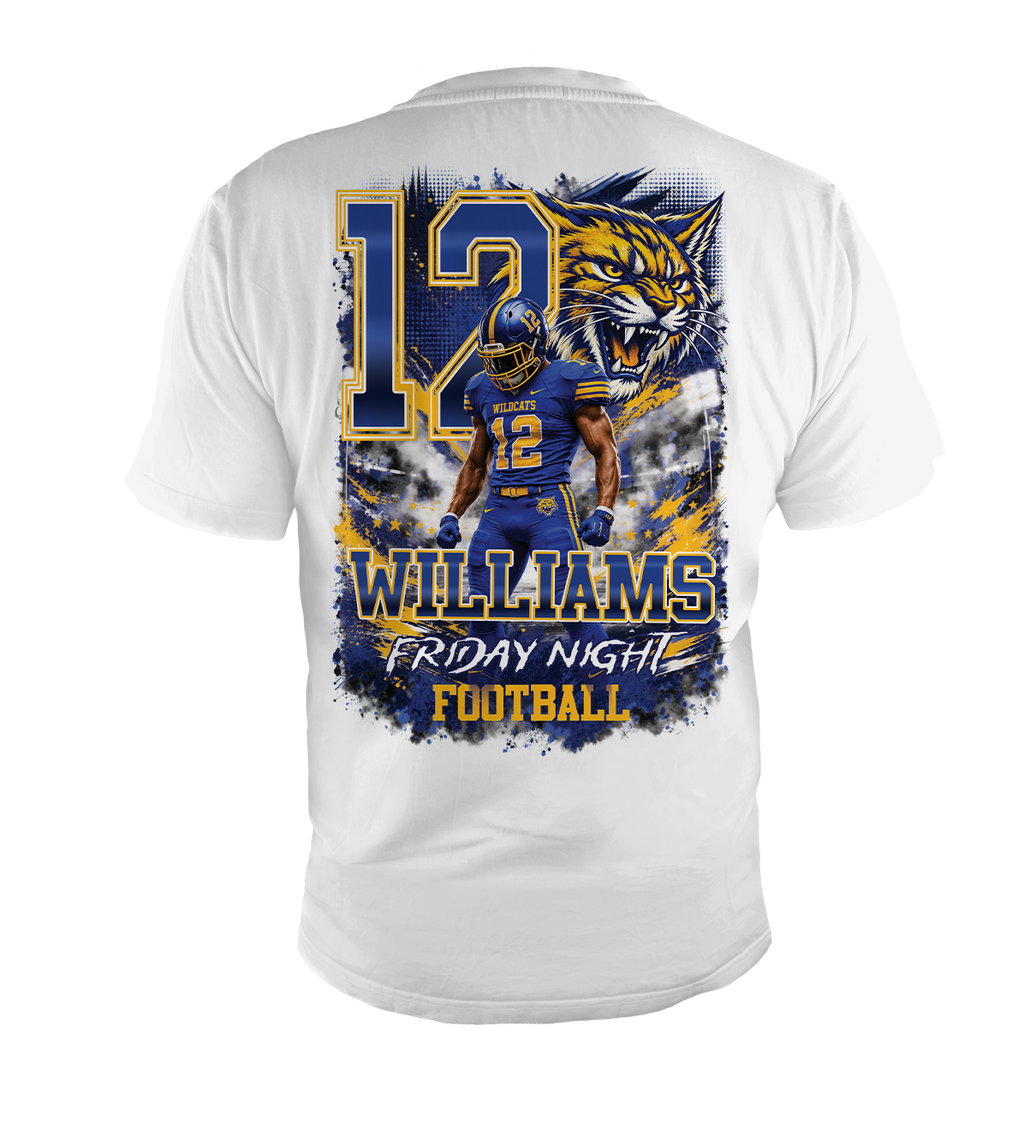 Personalized Friday Night Football Family T-Shirt | Custom Player Photo, Name, Number & Team Colors