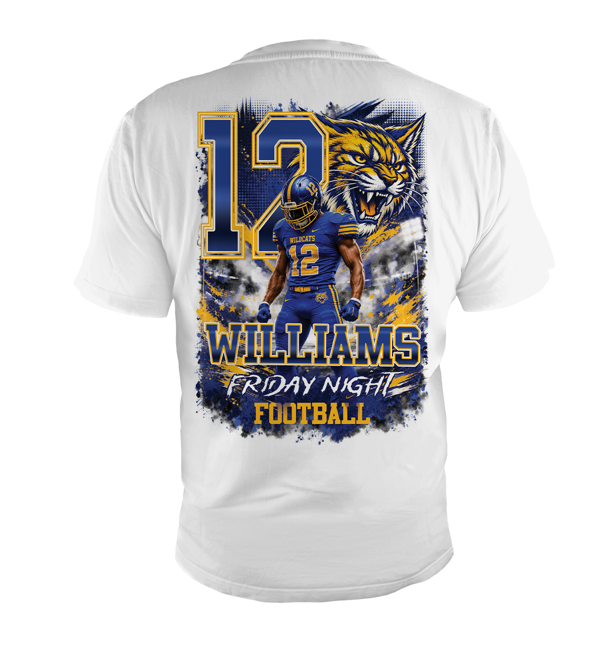 Personalized Friday Night Football Family T-Shirt | Custom Player Photo, Name, Number & Team Colors