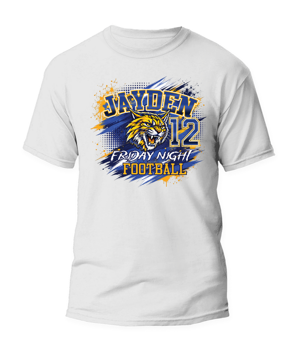 Personalized Friday Night Football Family T-Shirt | Custom Player Photo, Name, Number & Team Colors