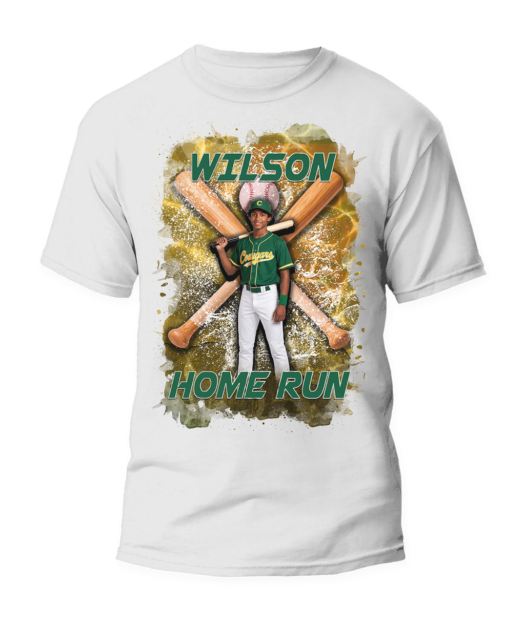 Proud Baseball Family T-Shirt – Custom Player Photo with Name & Number