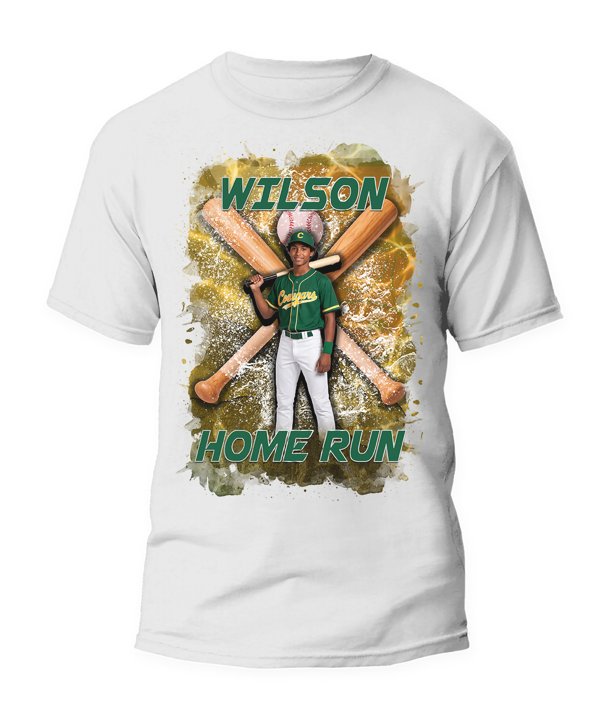 Proud Baseball Family T-Shirt – Custom Player Photo with Name & Number