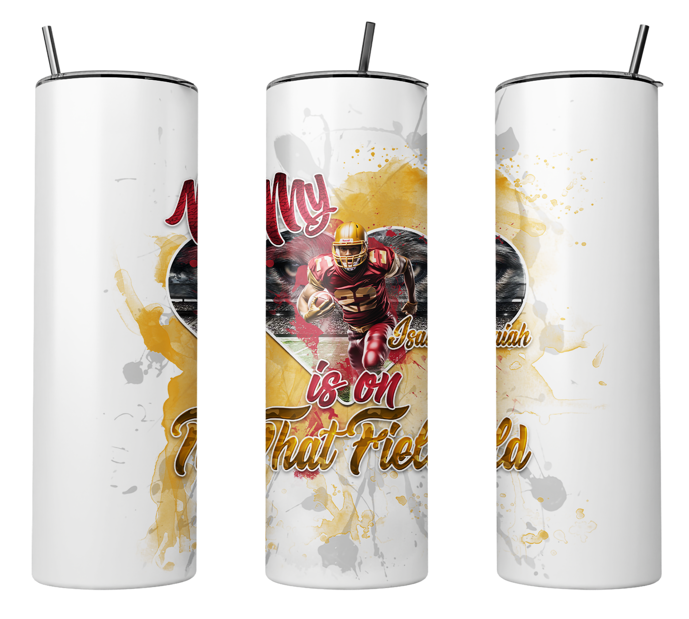 🎉Personalized My Heart Is On That Field Graphic Football Tumbler🎉