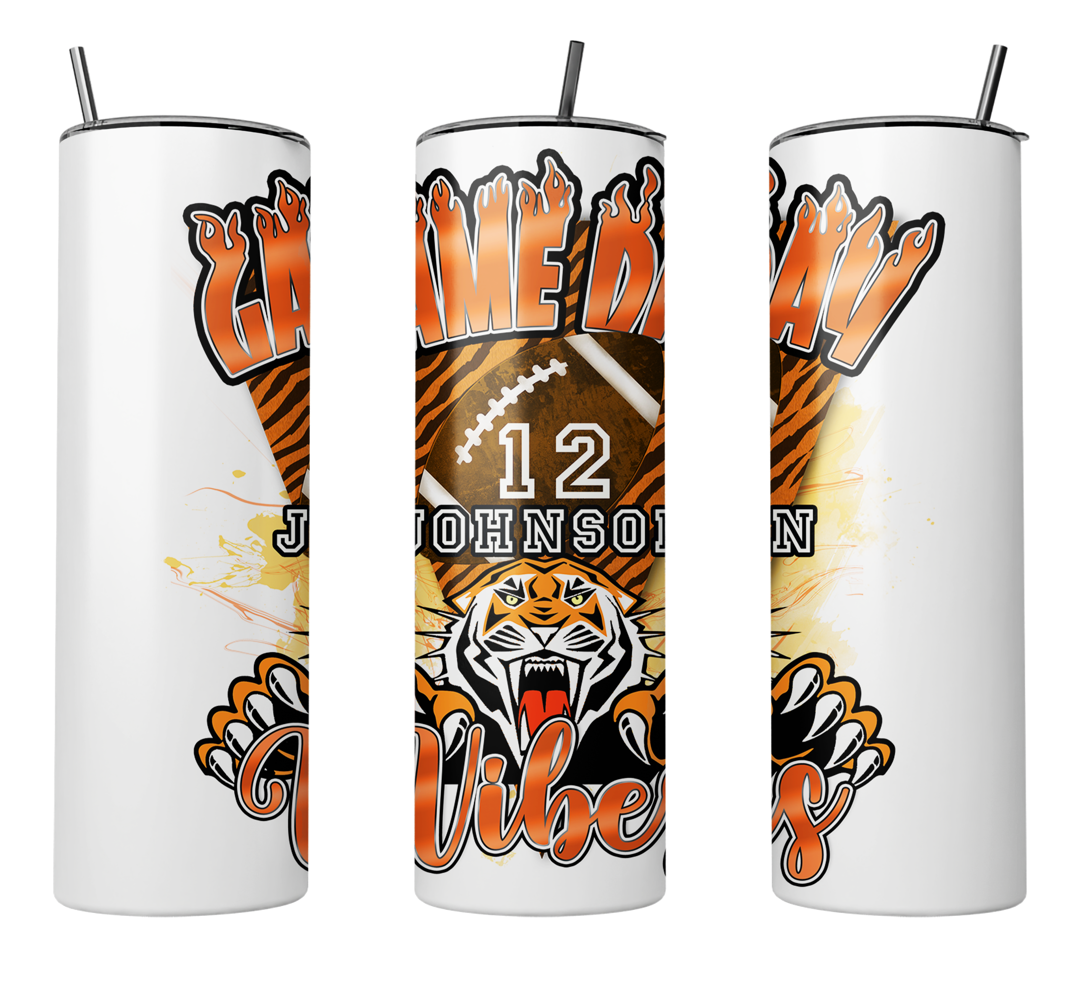 🎉Custom Game Day Vibes Graphic Football Tumbler 🎉 Main image