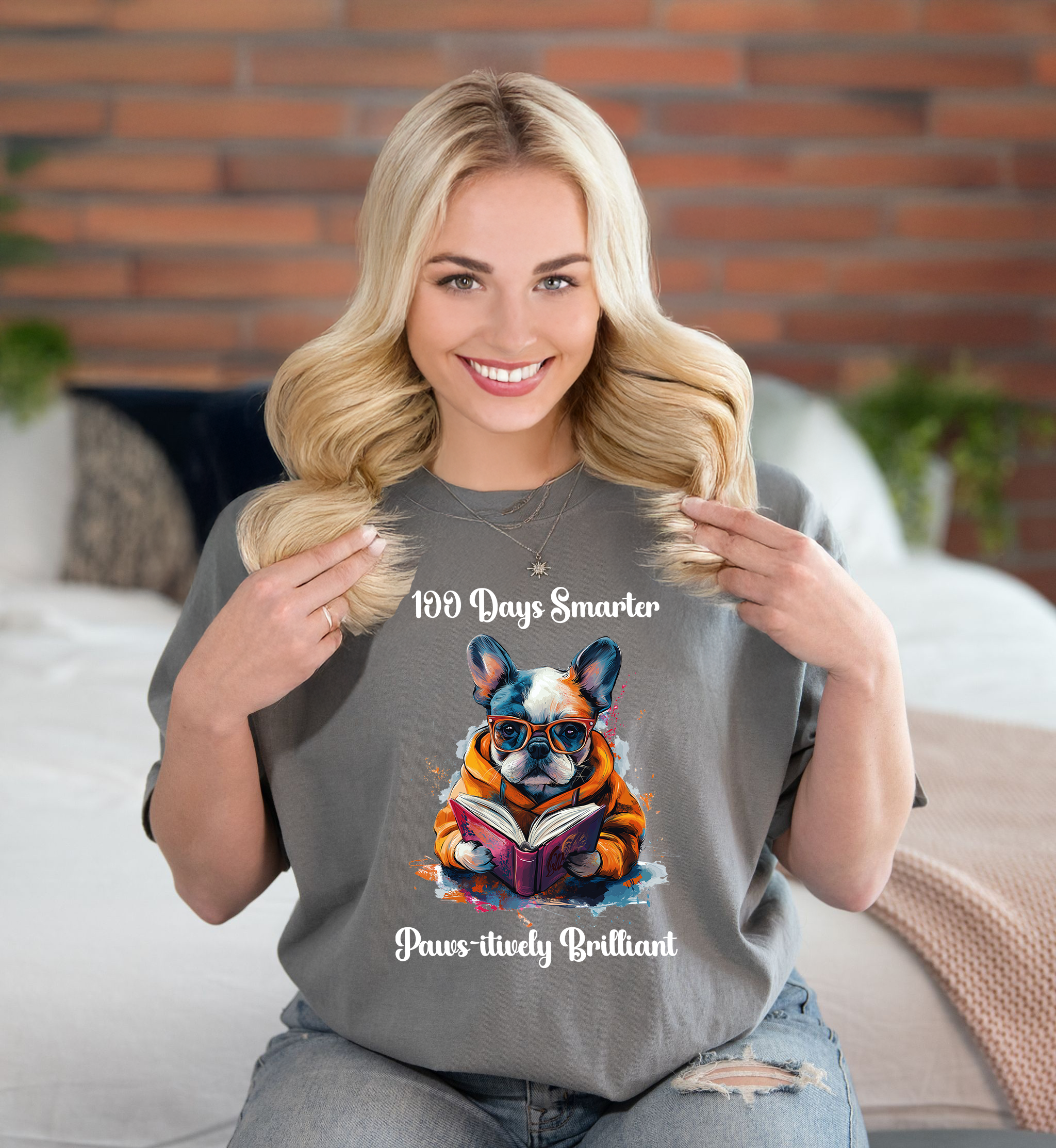100 Days Smarter Paws-itively Brilliant Comfort Colors T-Shirt! Main image