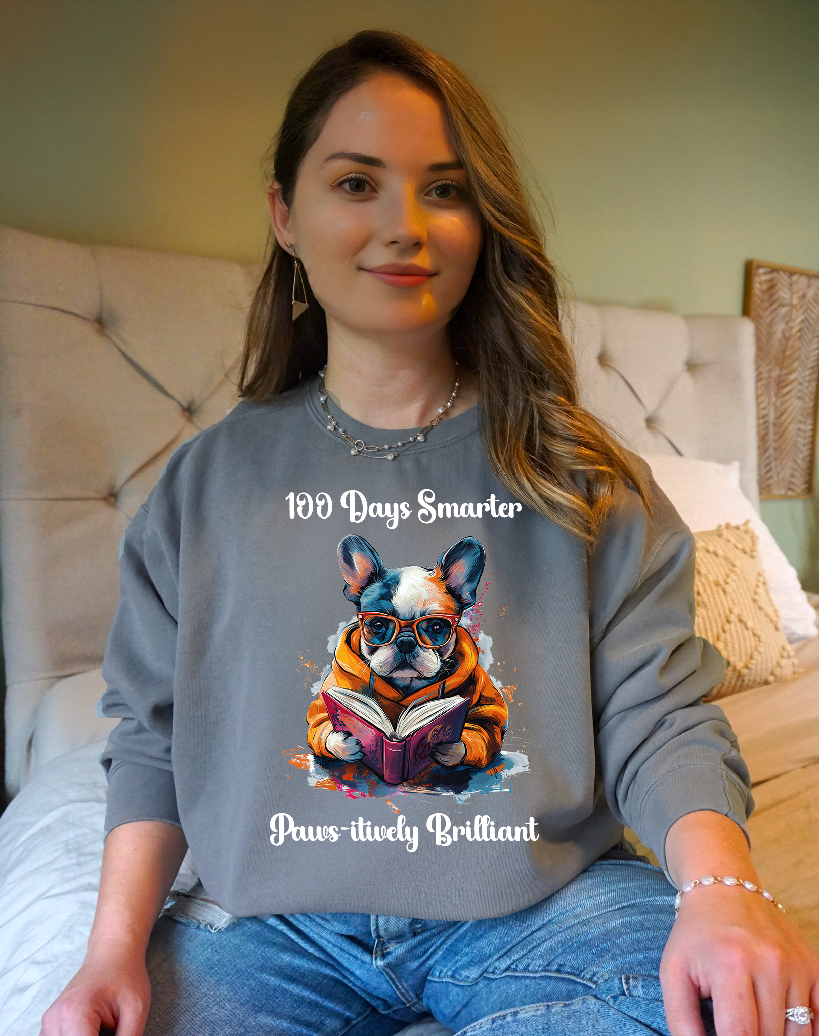 100 Days Smarter, Paws-itively Brilliant Comfort Colors Sweatshirt Main image