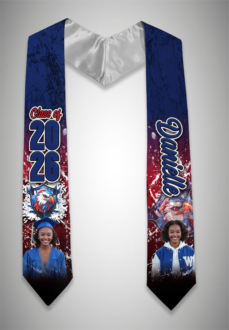 Custom Class Of 2026 Grunge Graduation Stole