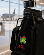 Alien Out-of-This-World Personalized Black Golf Towel 🌌⛳