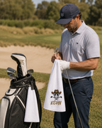 Personalized Cowboy Skull Golf Towel | Custom Embroidered Golf Bag Towel