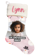 🎉Custom Pink Baby's First Christmas Stocking🎉