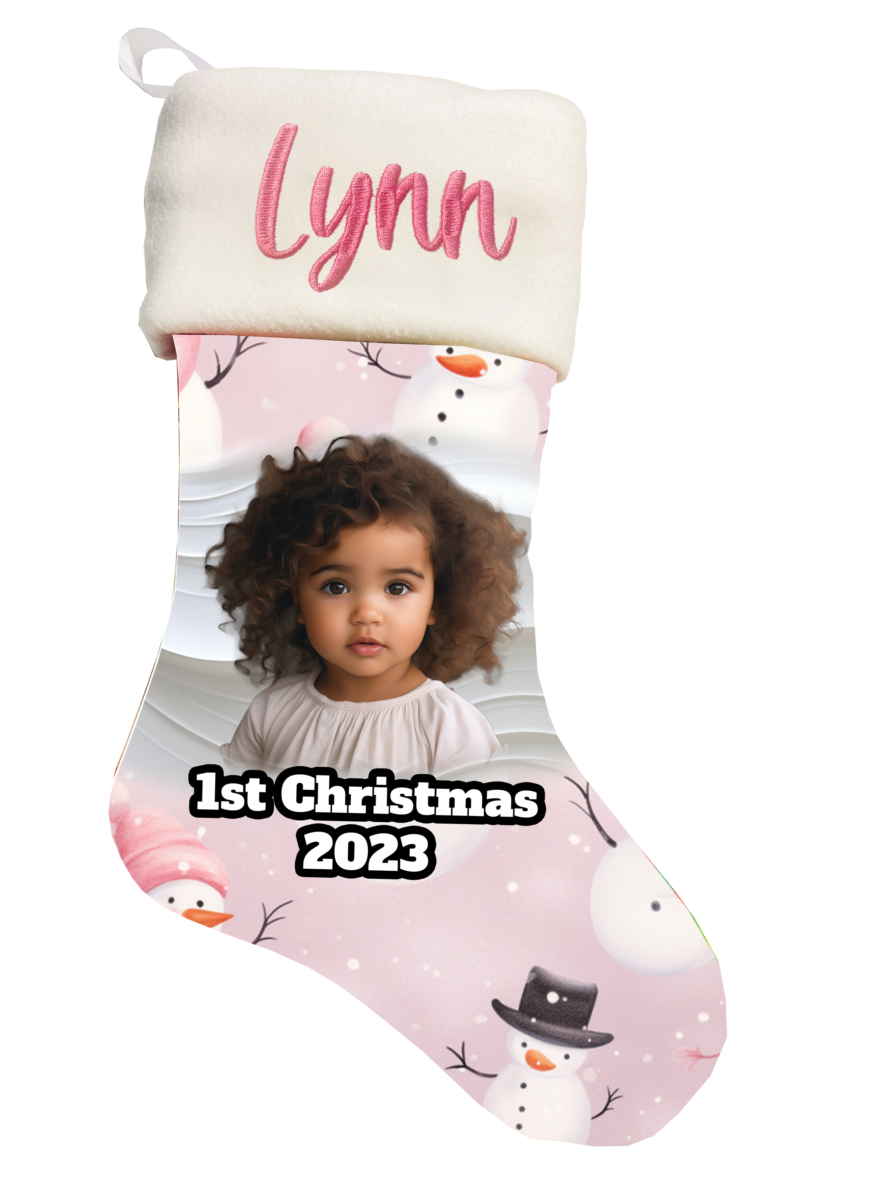 🎉Custom Pink Baby's First Christmas Stocking🎉