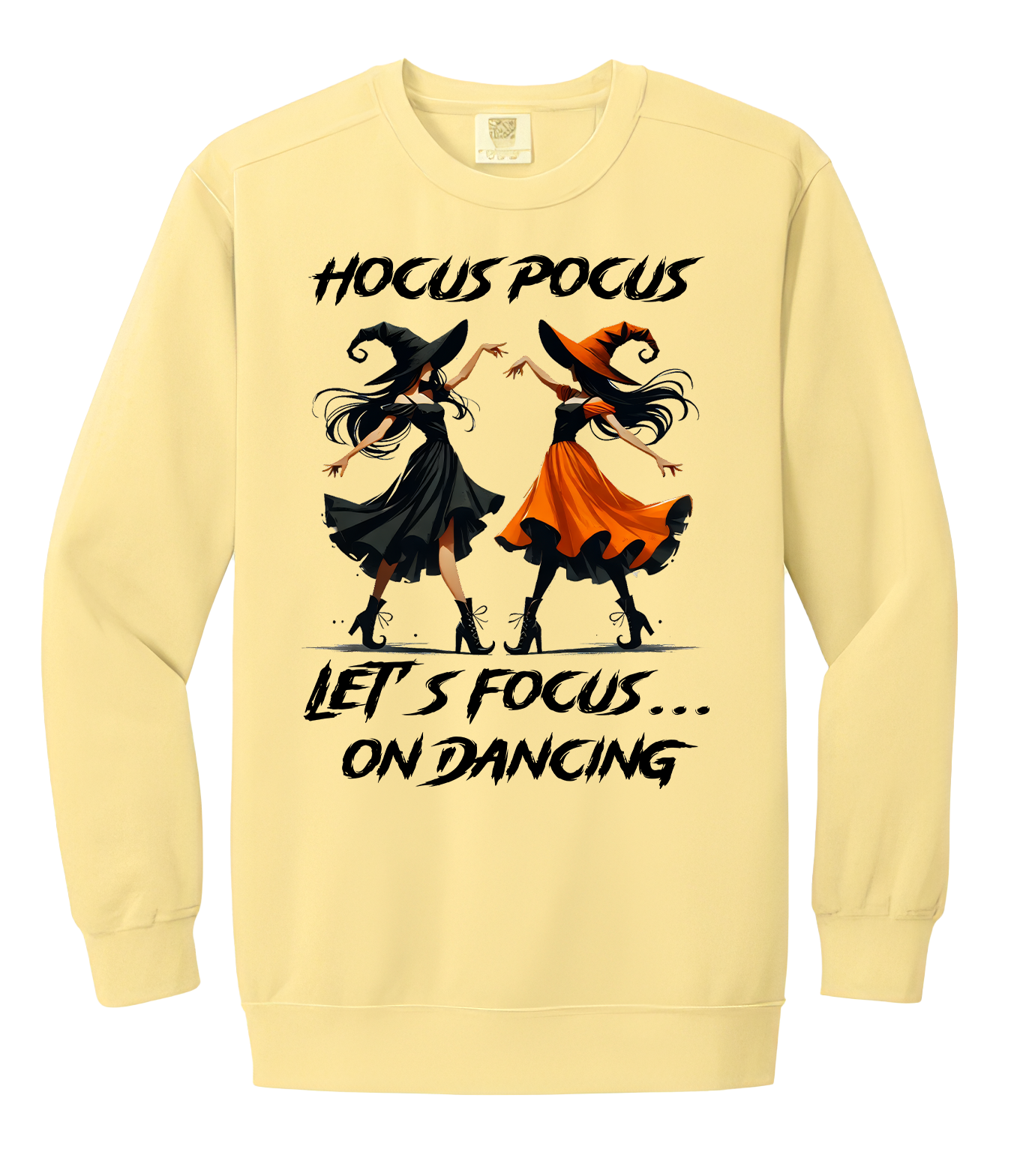 Hocus Pocus Let’s Focus on Dancing Comfort Colors Sweatshirt | Witch Dance Halloween Crewneck