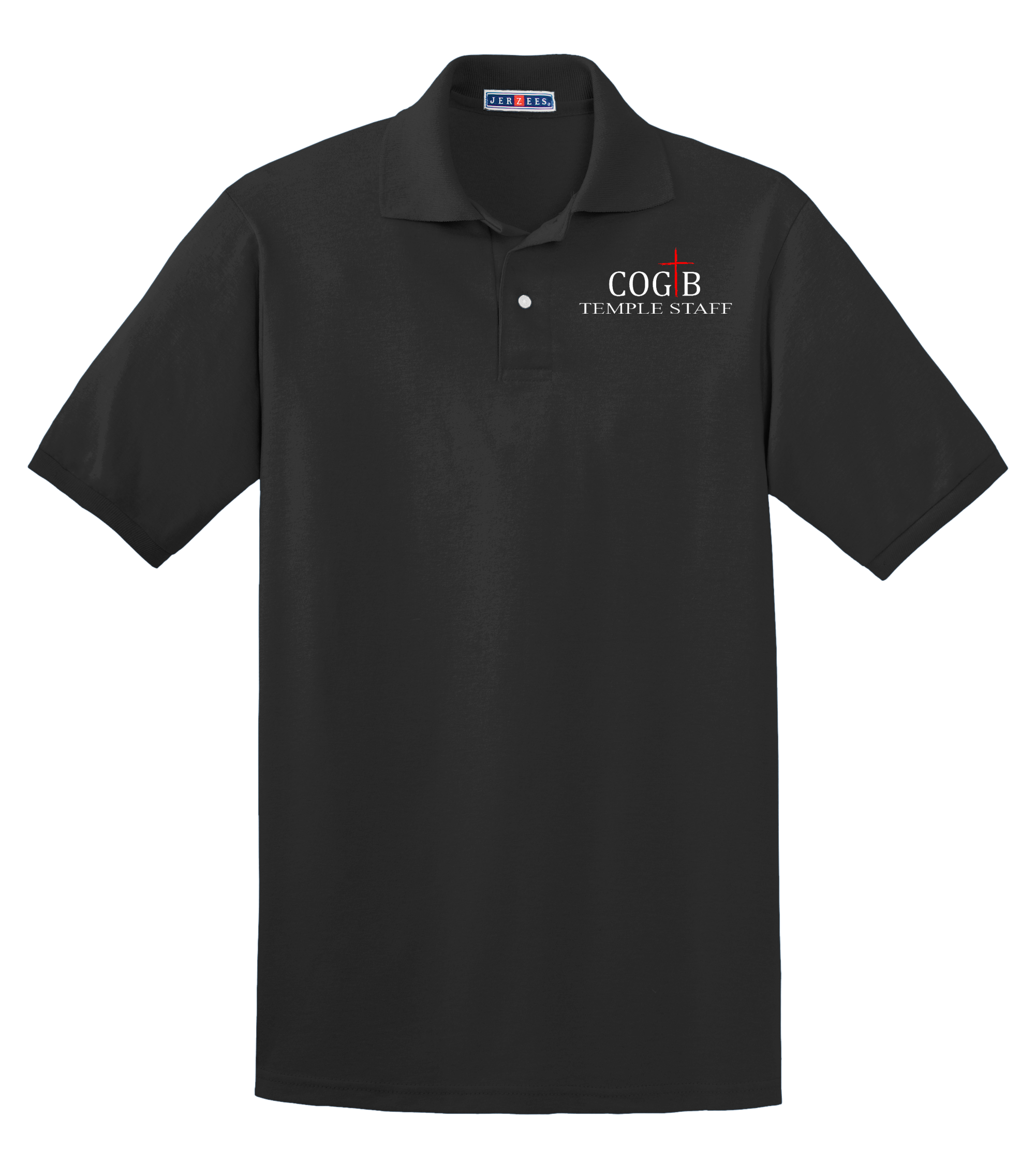 Jerzees Unisex 437 Spotshield Polo with COGTB Temple Staff Logo