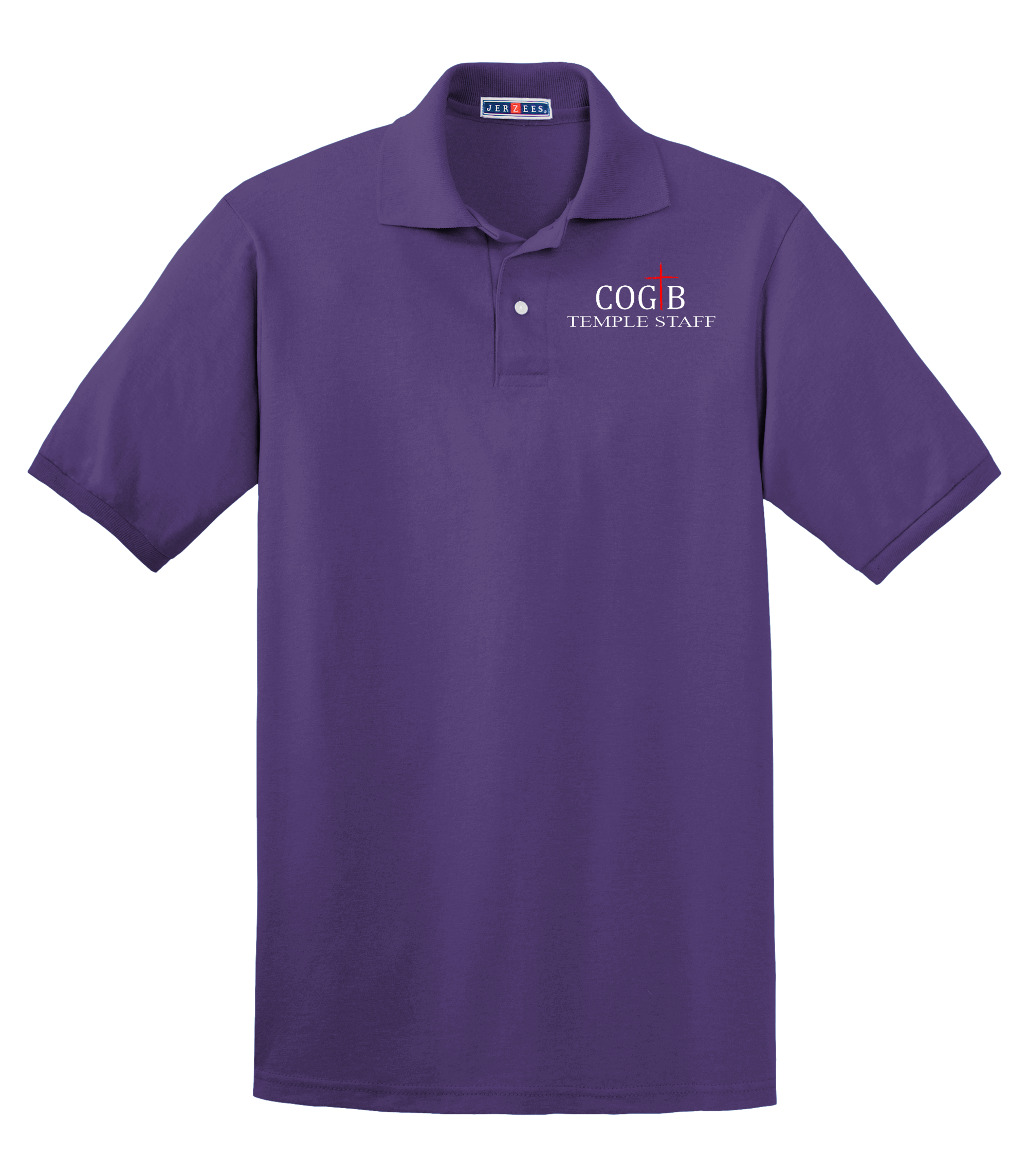 Jerzees Unisex 437 Spotshield Polo with COGTB Temple Staff Logo