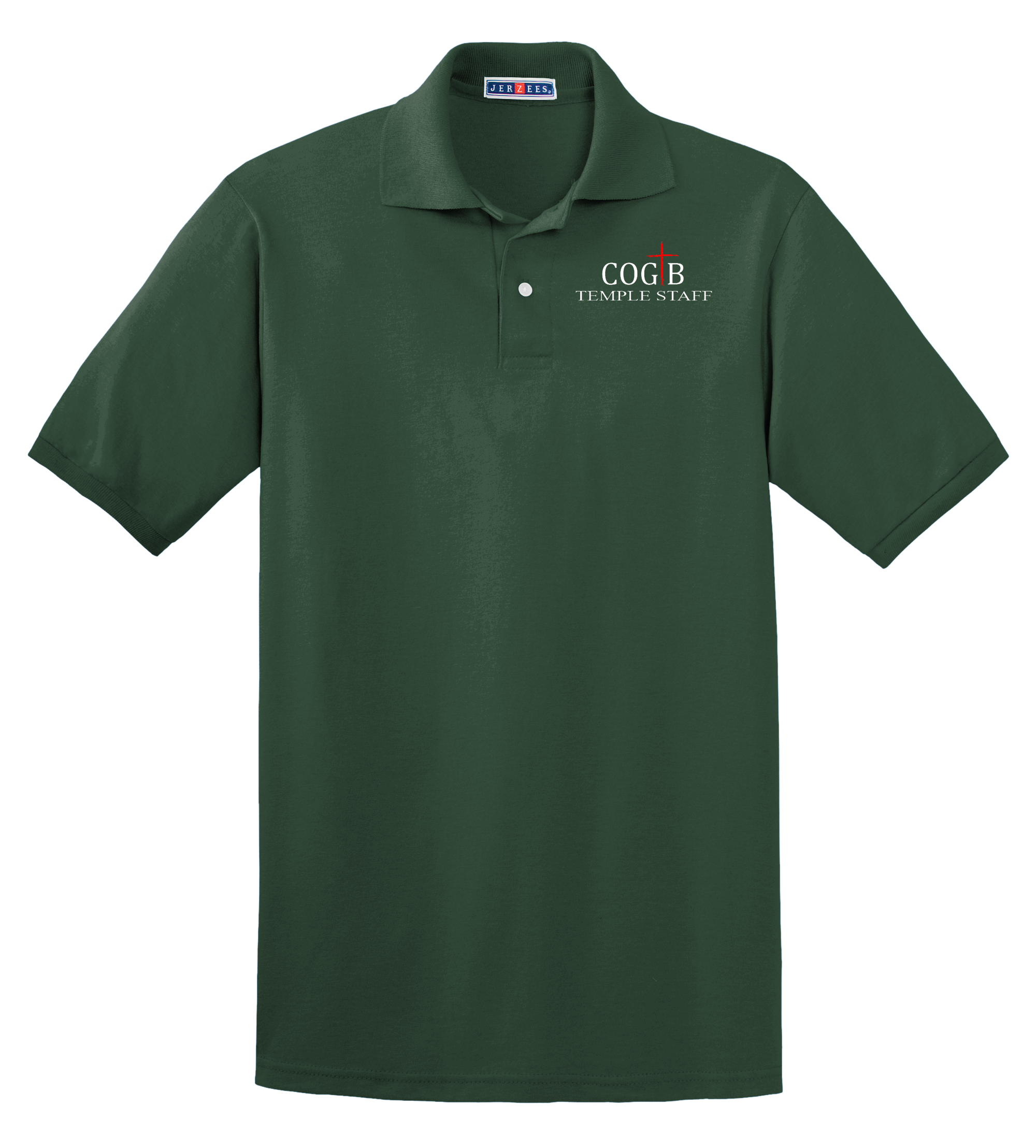 Jerzees Unisex 437 Spotshield Polo with COGTB Temple Staff Logo