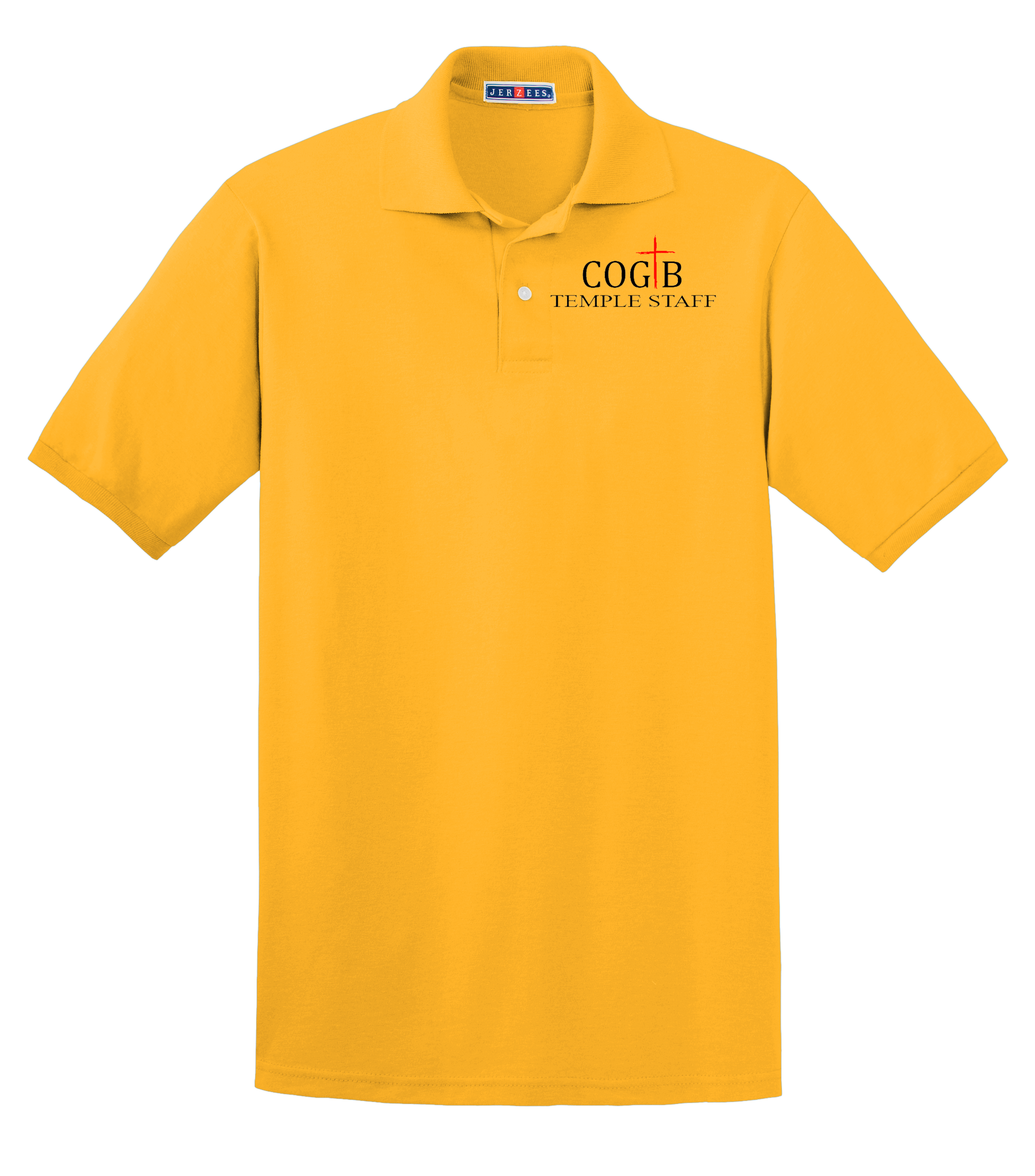 Jerzees Unisex 437 Spotshield Polo with COGTB Temple Staff Logo