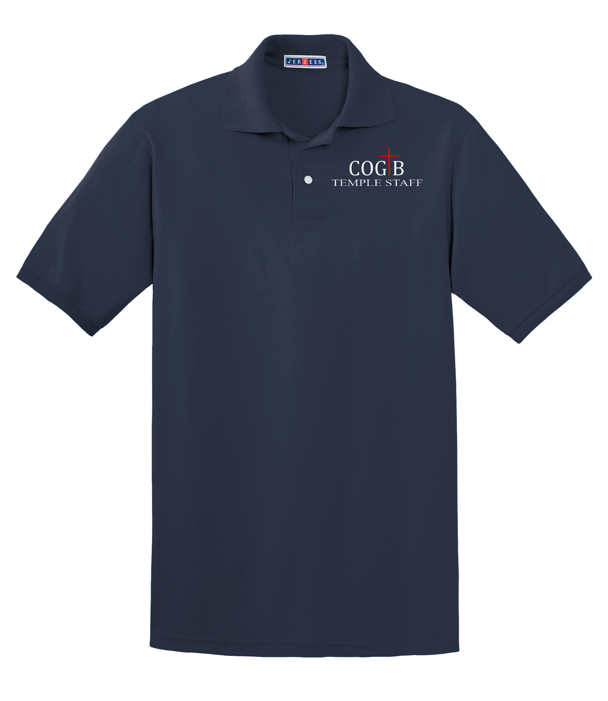 Jerzees Unisex 437 Spotshield Polo with COGTB Temple Staff Logo