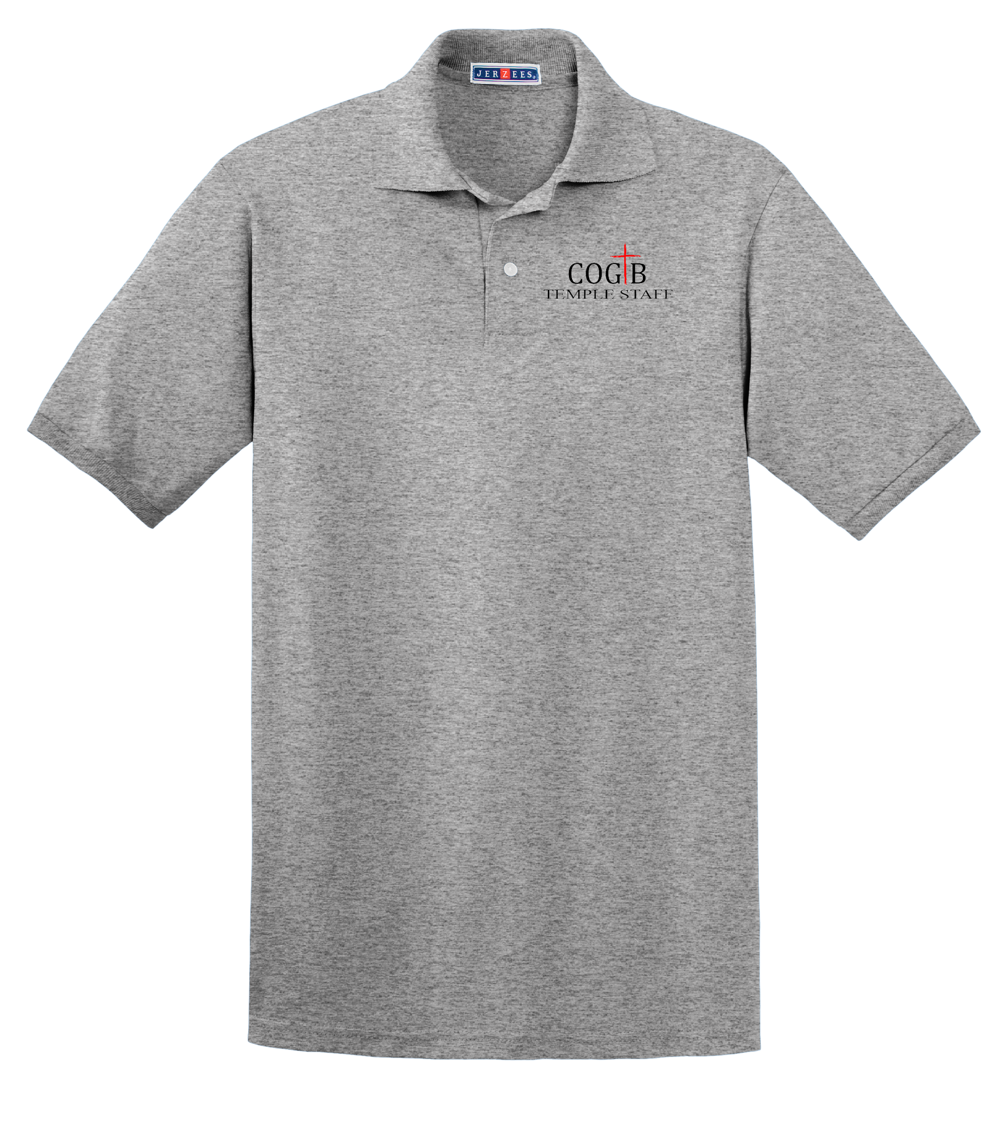 Jerzees Unisex 437 Spotshield Polo with COGTB Temple Staff Logo