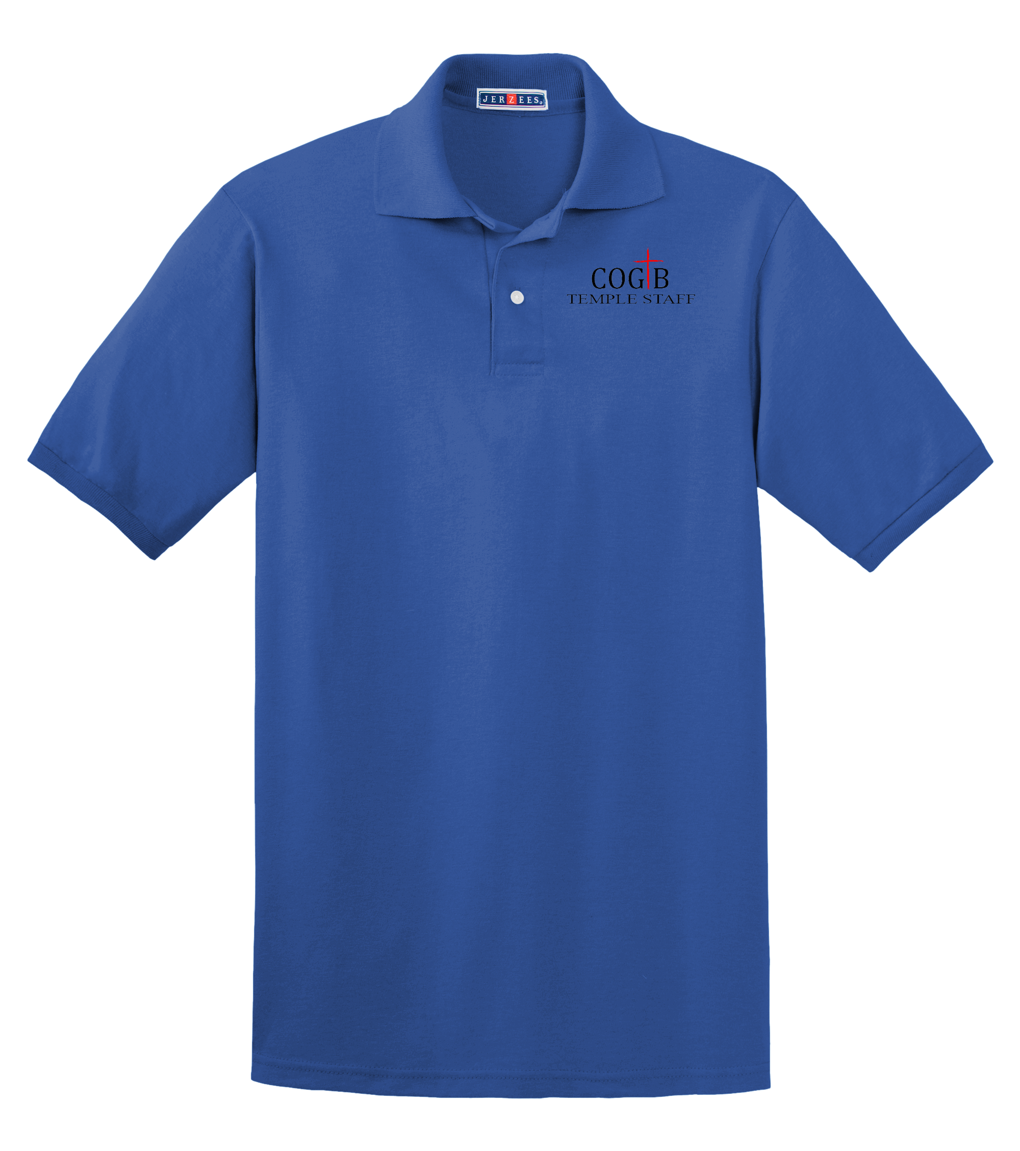 Jerzees Unisex 437 Spotshield Polo with COGTB Temple Staff Logo