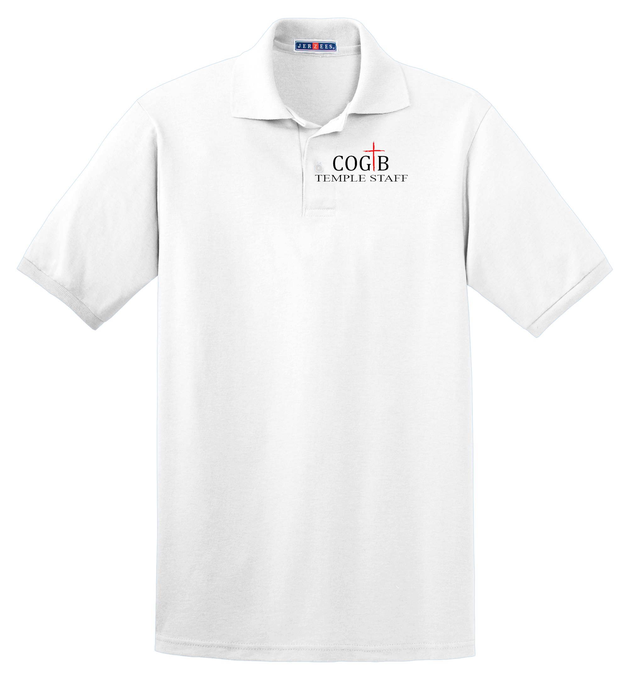 Jerzees Unisex 437 Spotshield Polo with COGTB Temple Staff Logo