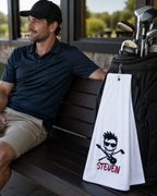 Personalized Rock Star Skull Golf Towel | Custom Embroidered Golf Bag Towel