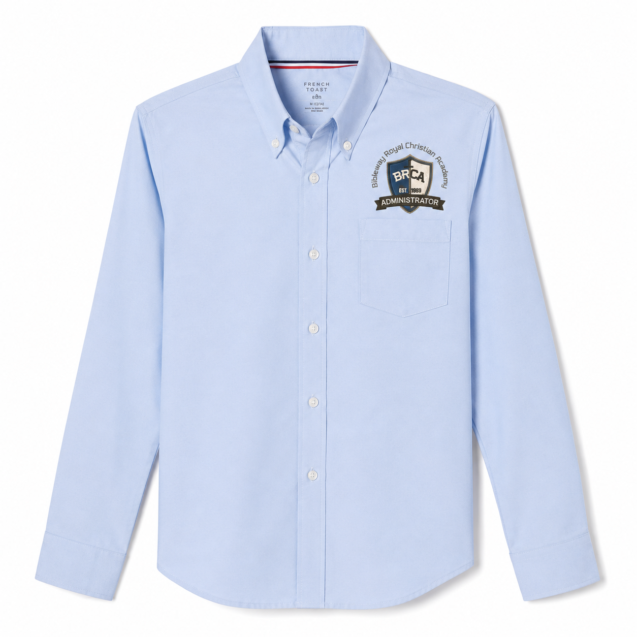 Adult BRCA Administrator French Toast Blue Long Sleeve Oxford Shirt Main image
