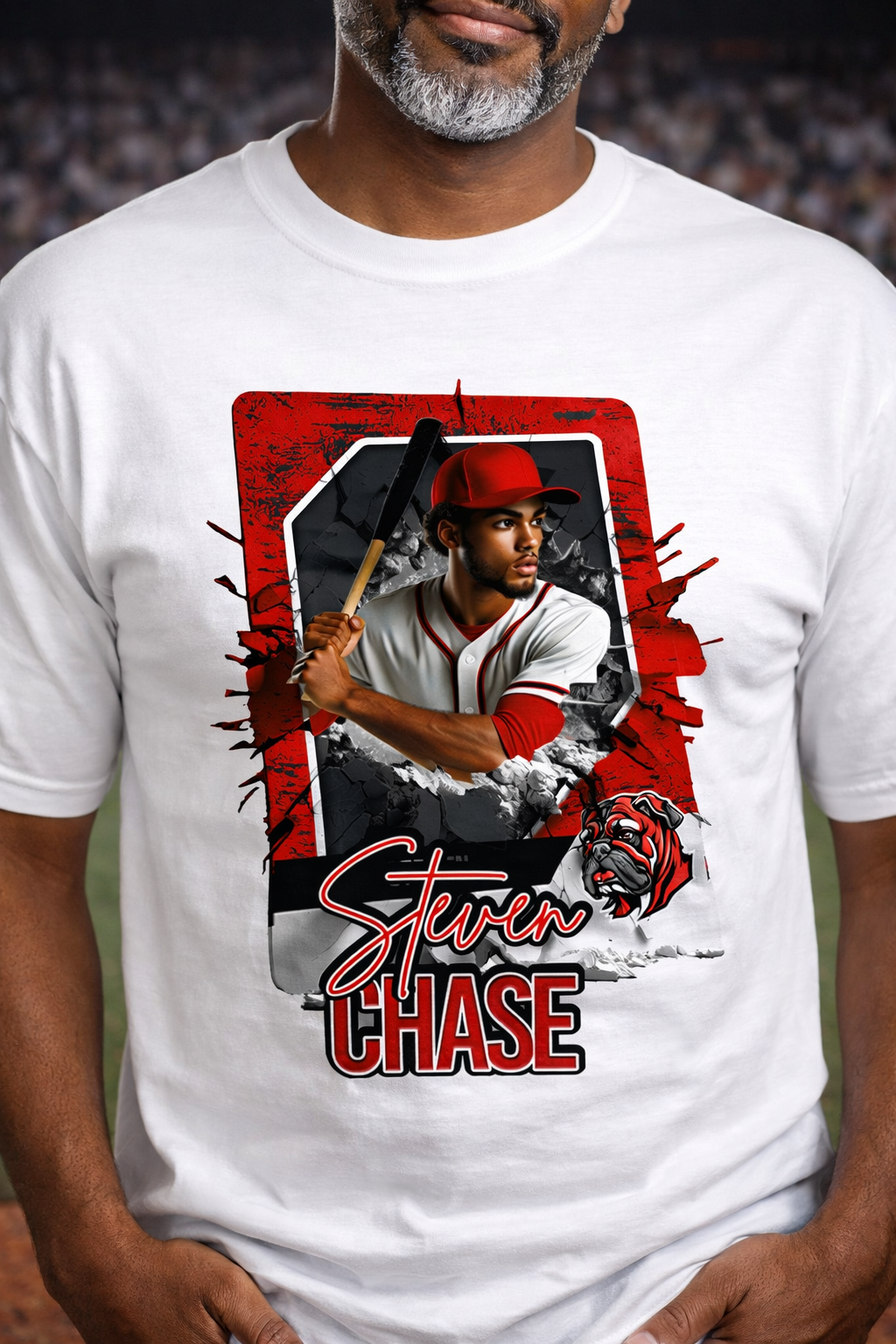 Personalized Baseball Card T-Shirt | Custom Player Photo, Name & Number For You and Your Family